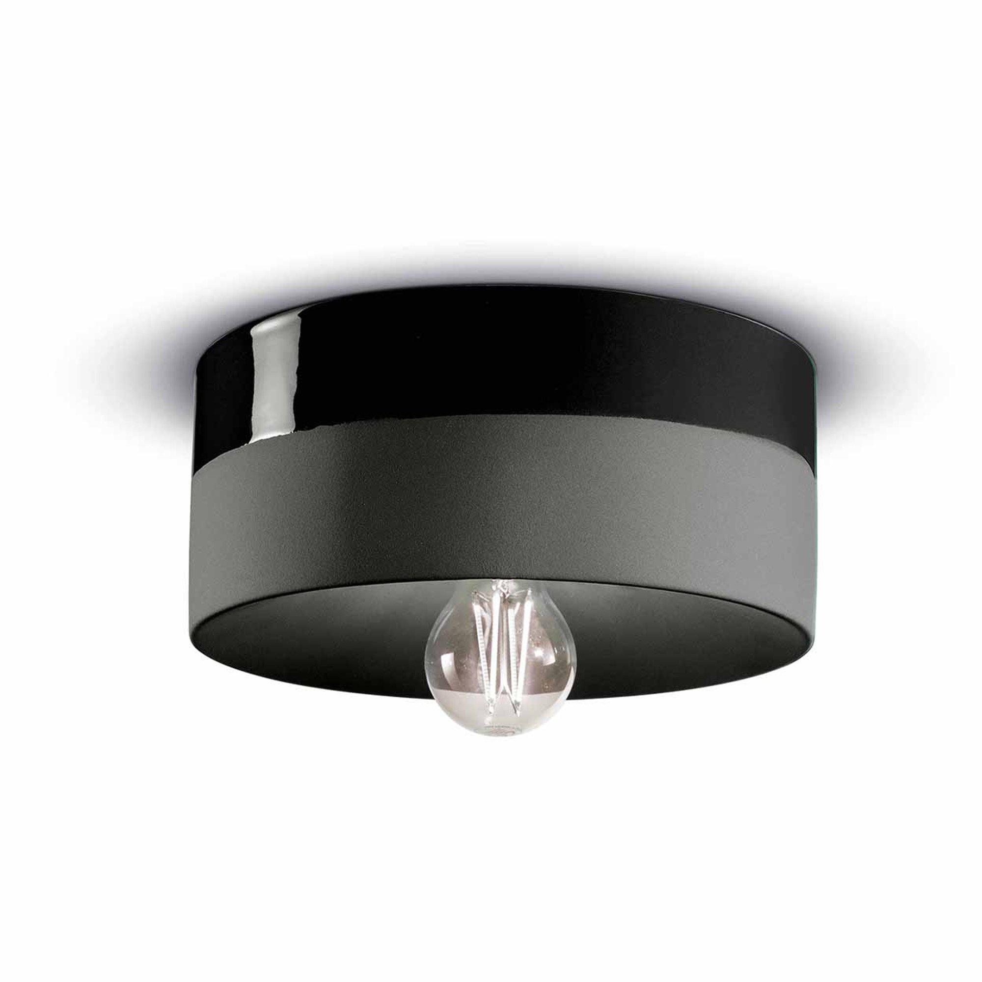 Plafondlamp Pi Zwart Koolstof d25 Ferroluce vista0