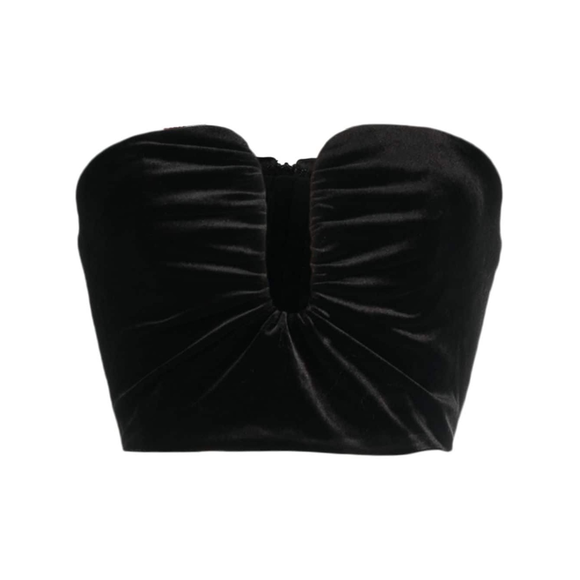 Top Sin Tirantes de Terciopelo Negro Aw23105tb SELF-PORTRAIT vista0