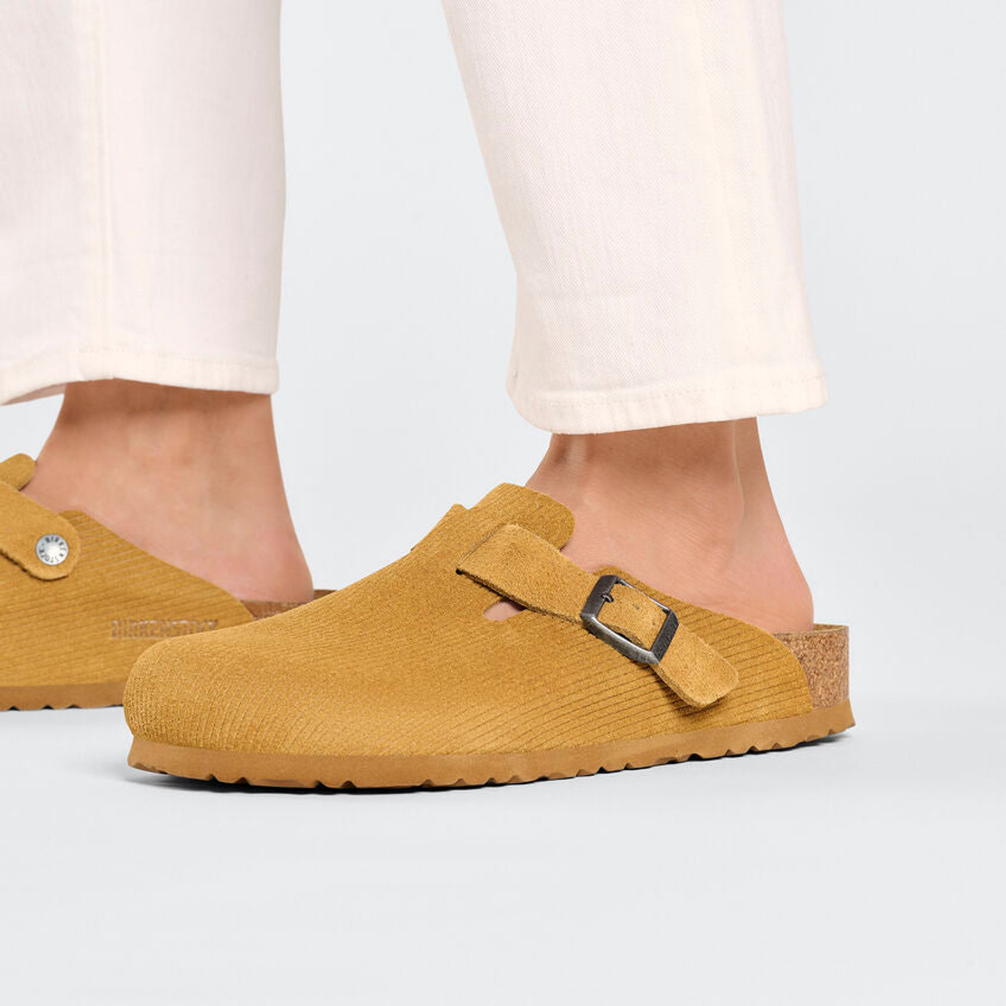Birkenstock Boston Corduroy Corcho Marrón, cuero de ante-calz.s Unisex Birkenstock vista2