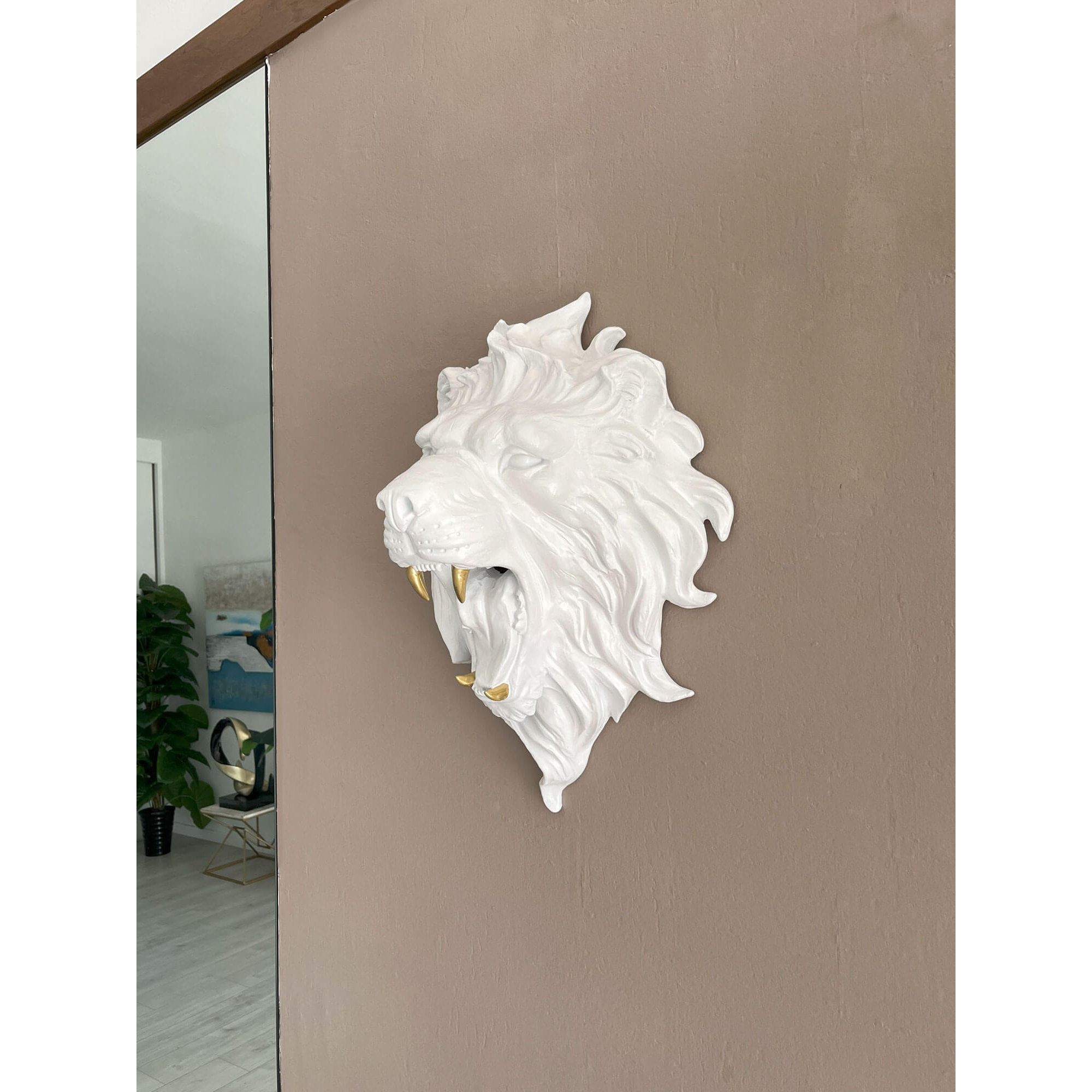 Adm - Sculpture en Résine 'tête de Lion' Arte dal mondo vista2