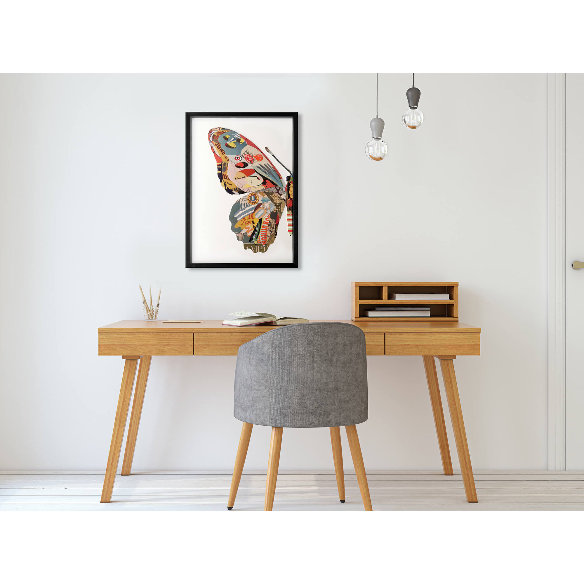 Adm - Cadre Collage 3D 'demi Papillon' Arte dal mondo vista3