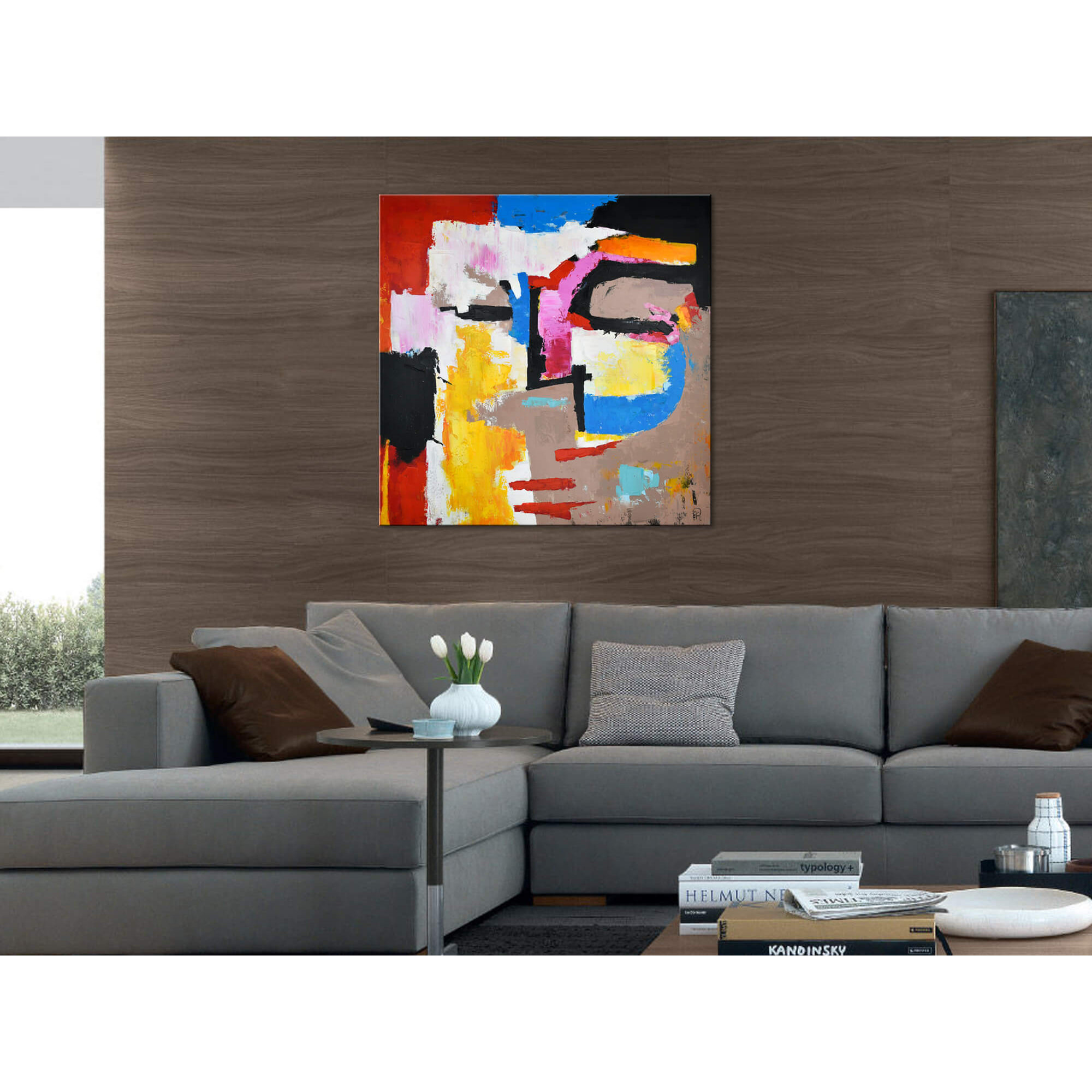 Adm - Geschilderd 'Abstract Gezicht' Arte dal mondo vista2