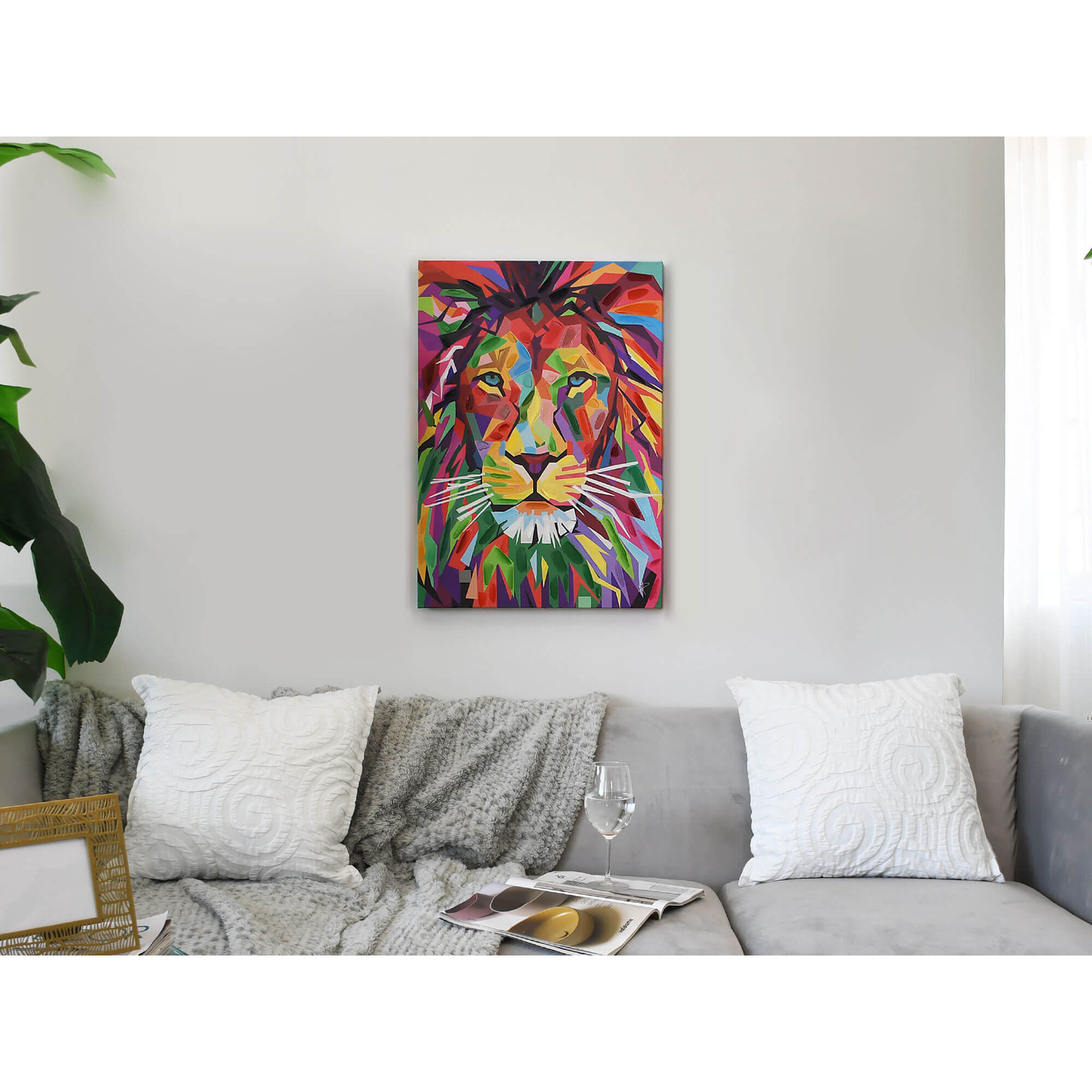 Adm - Stampa 'leone Pop Art' Arte dal mondo vista3