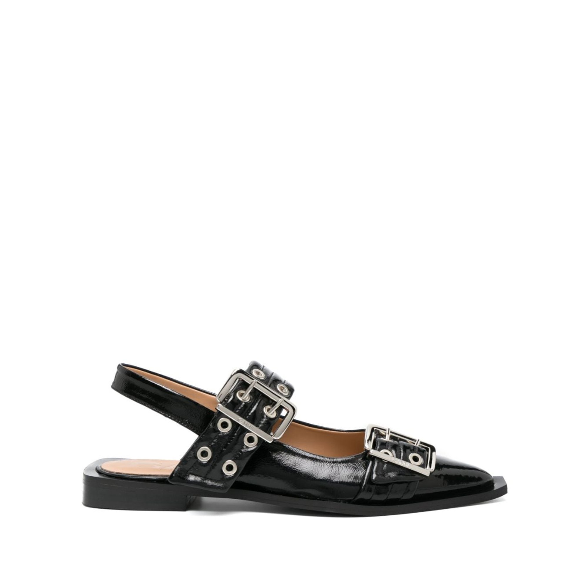 Chunky Buckle Ballerina Naplack S2312 Ganni vista0