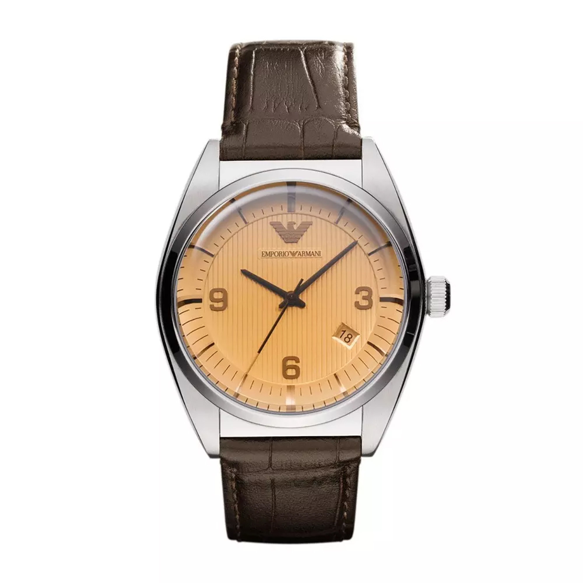 Orologio da Polso Uomo Armani con cinturino in pelle e quadrante ambrato Armani vista0