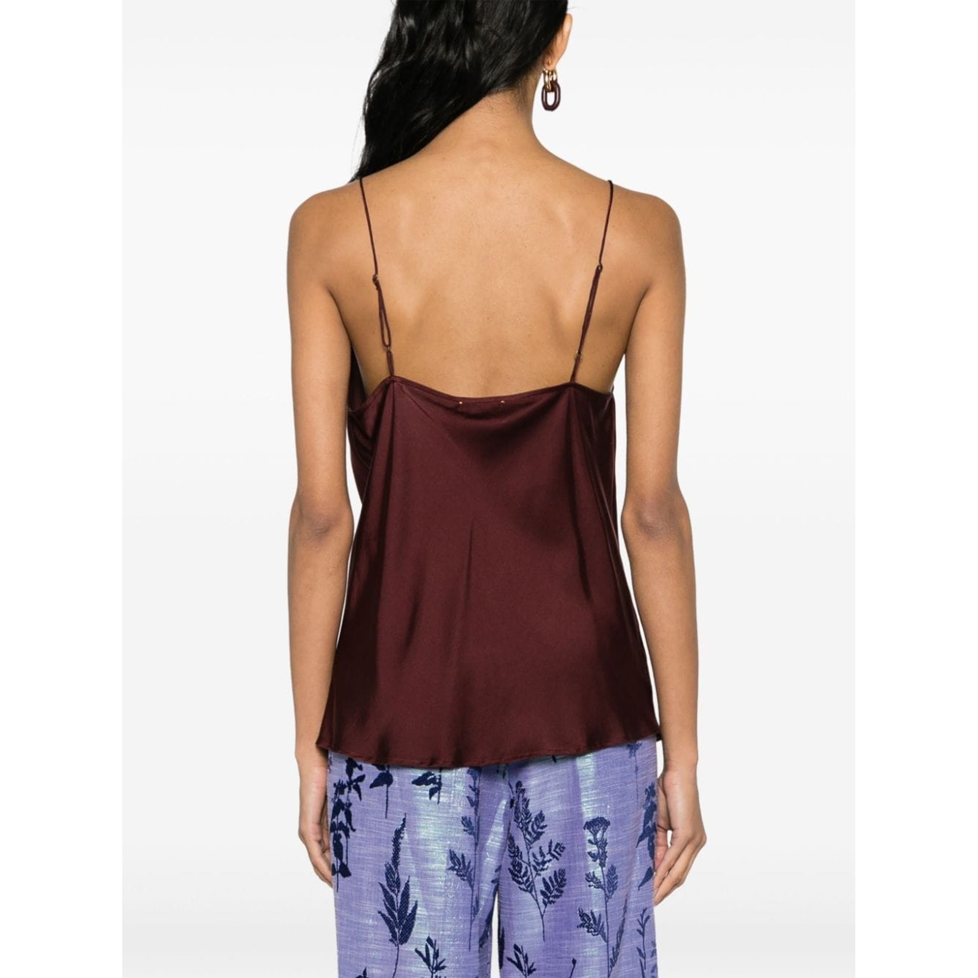 Stretch Silk Satin Strappy Top 12070mytop Forte_Forte  vista3