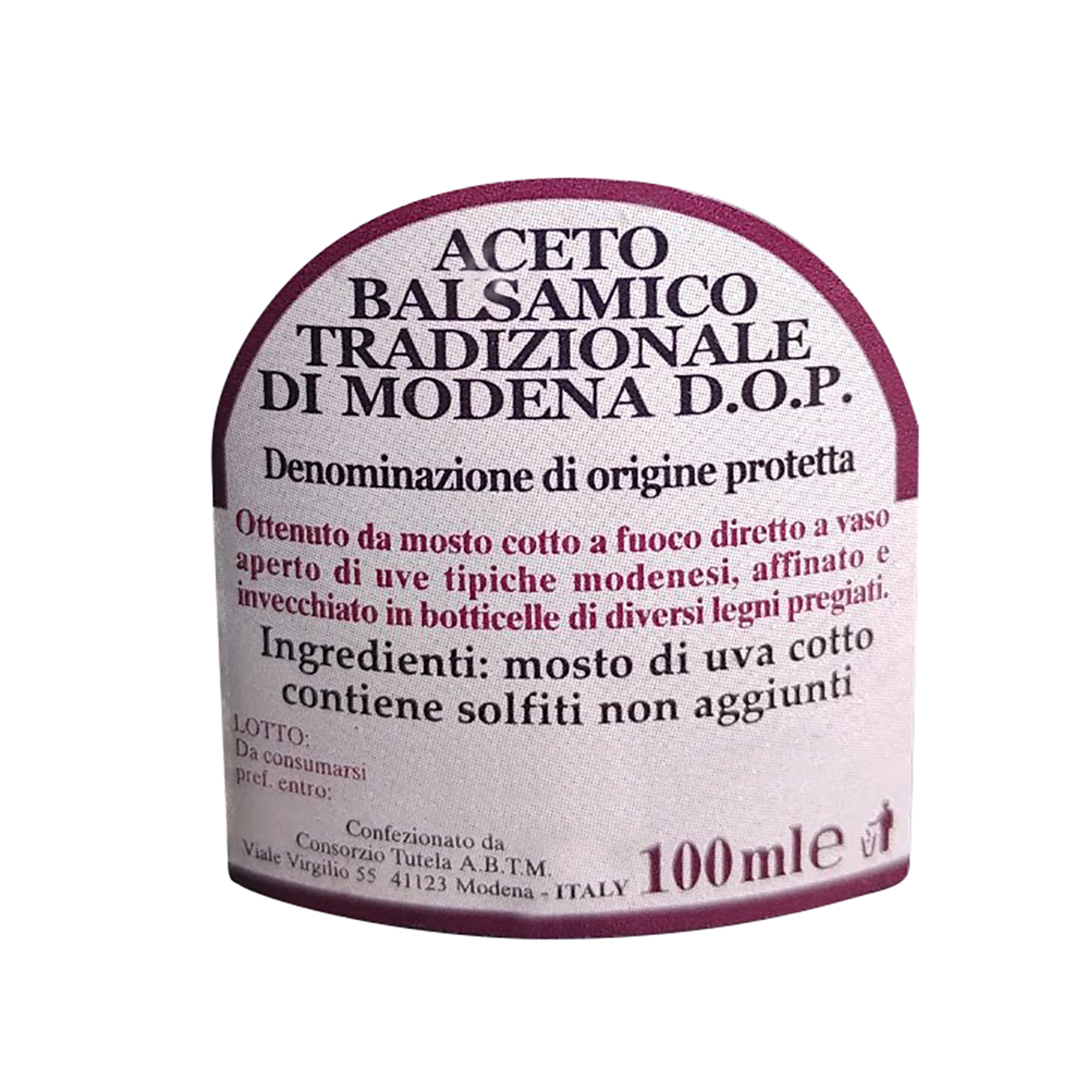 1 bottiglia Aceto balsamico tradizionale di Modena 12 anni dop 100 ml La Secchia Antica Acetaia vista1