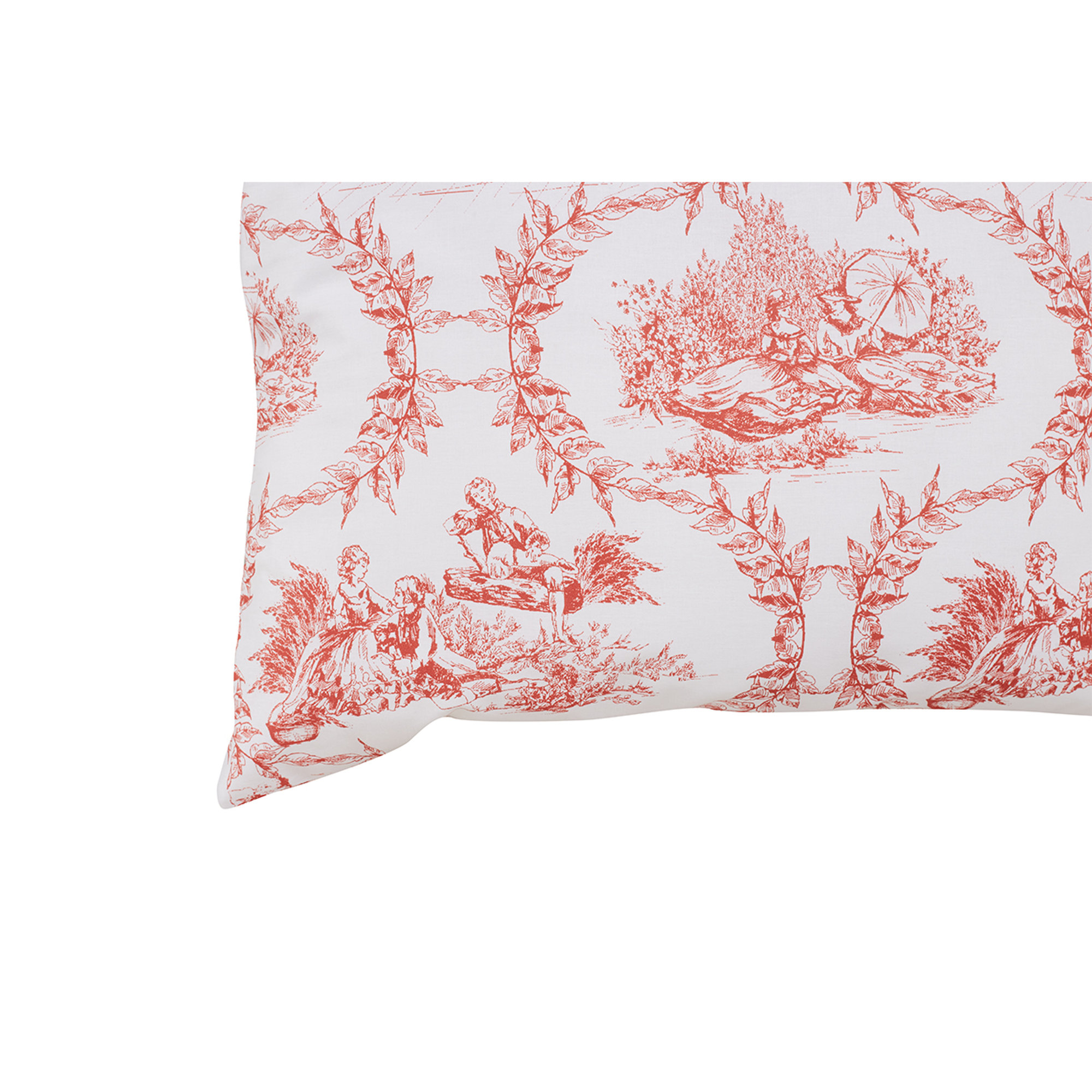 Coppia di federe Bifaccia in cotone Toile de Jouy Maldive/Corallo Toile De Jouy vista2