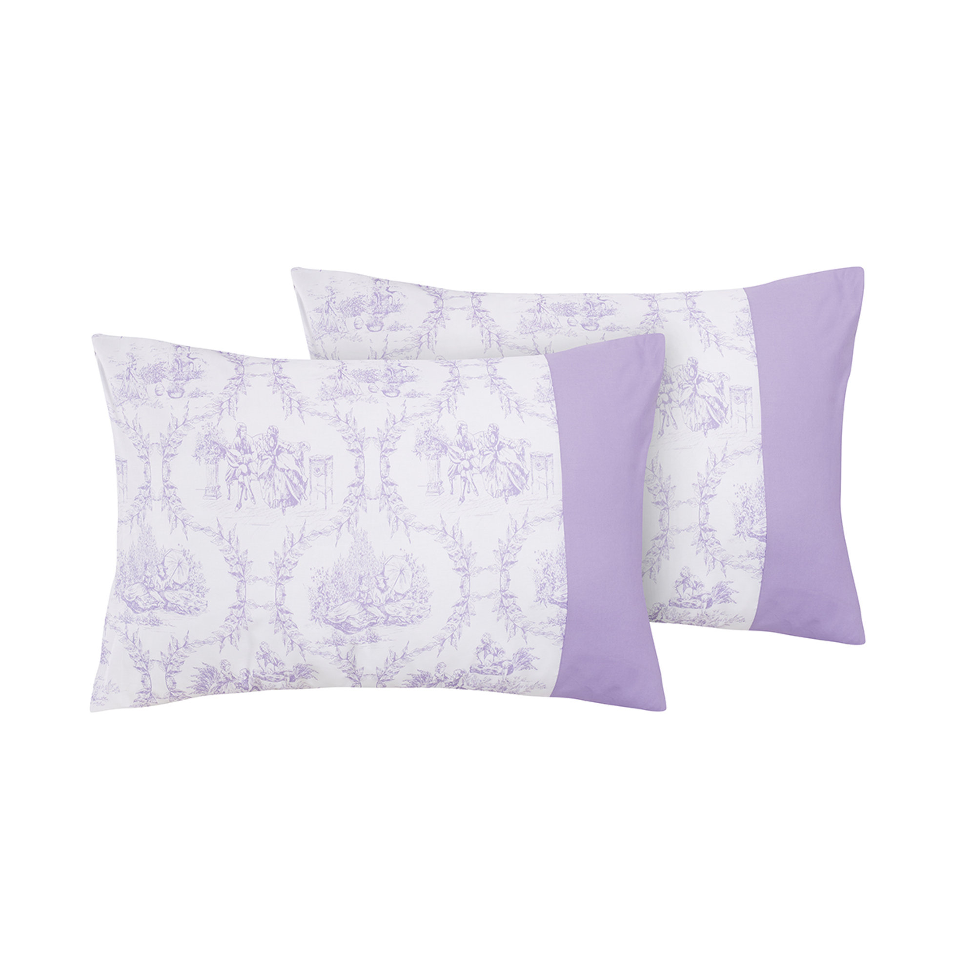 Coppia di federe Bifaccia Toile de Jouy Violetto/Glicine Toile De Jouy vista0