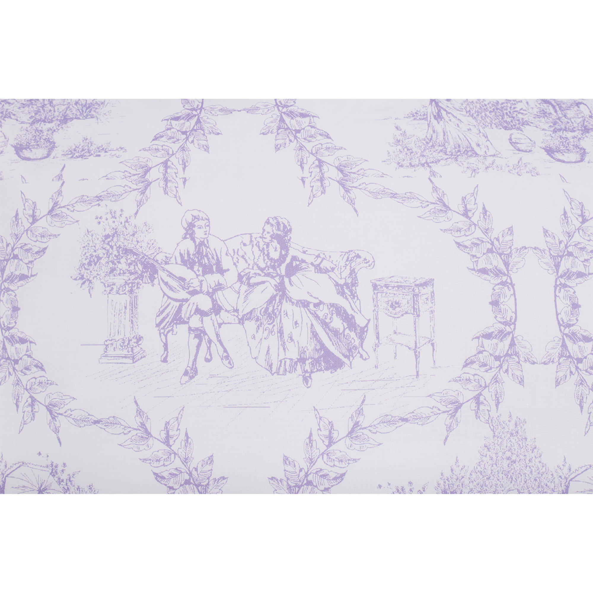 Puuvillainen Toile de Jouy Violet koristetyyny Toile De Jouy vista1
