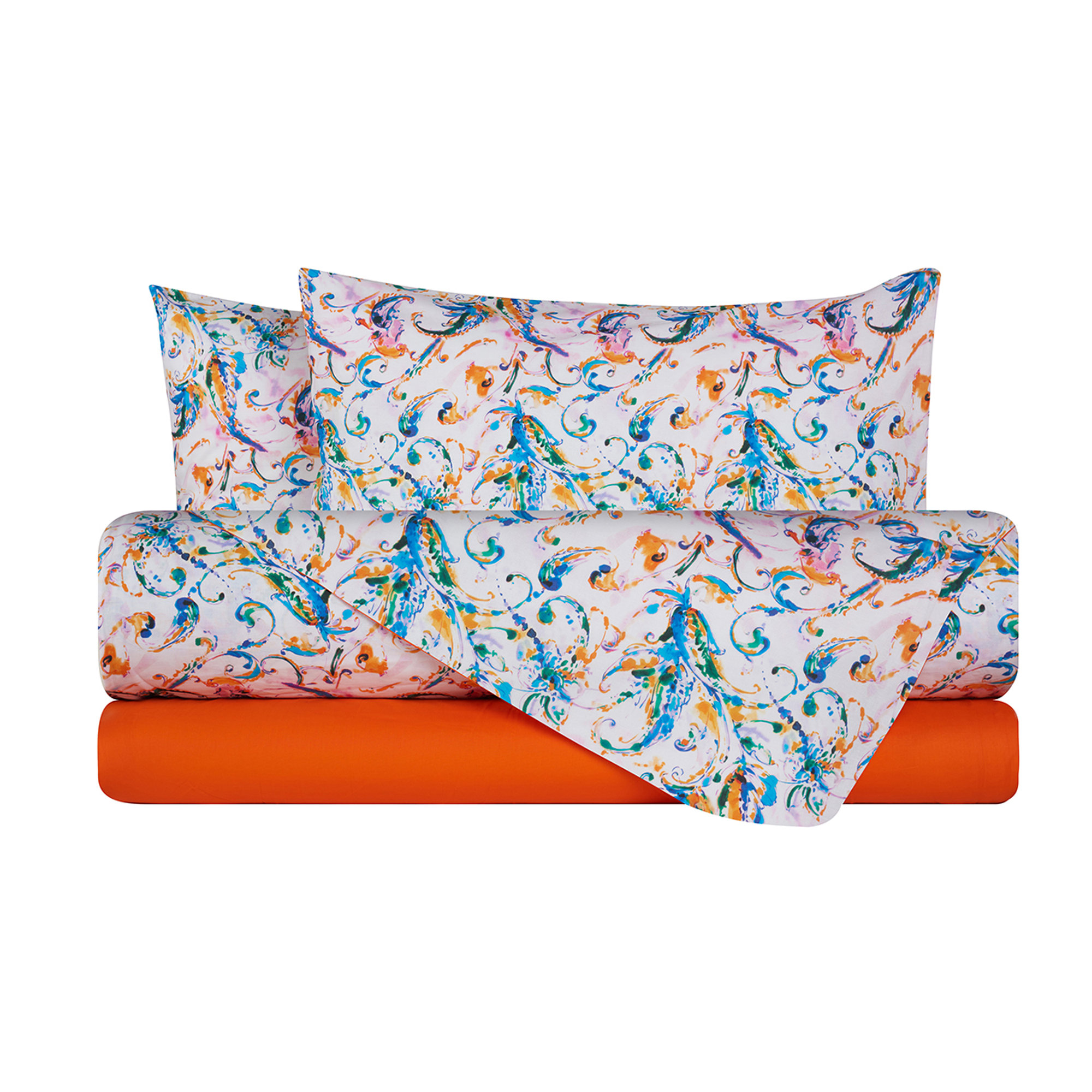 Completo letto in cotone Paisley Acquamarina Stile Paisley vista0