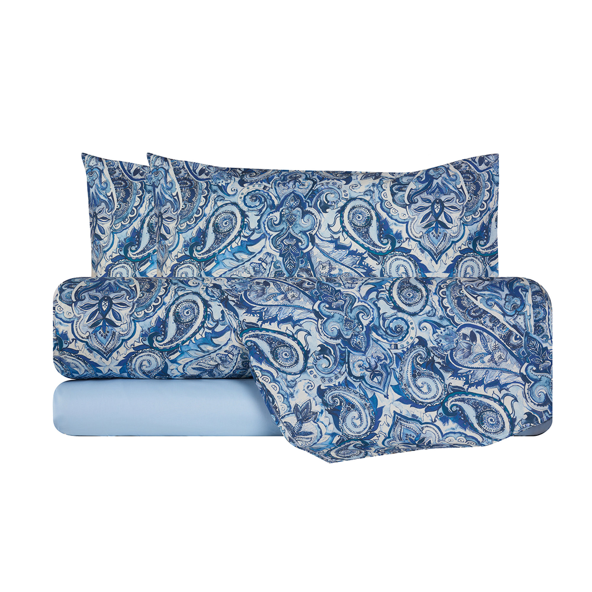 Completo letto in cotone Paisley blu Stile Paisley vista0