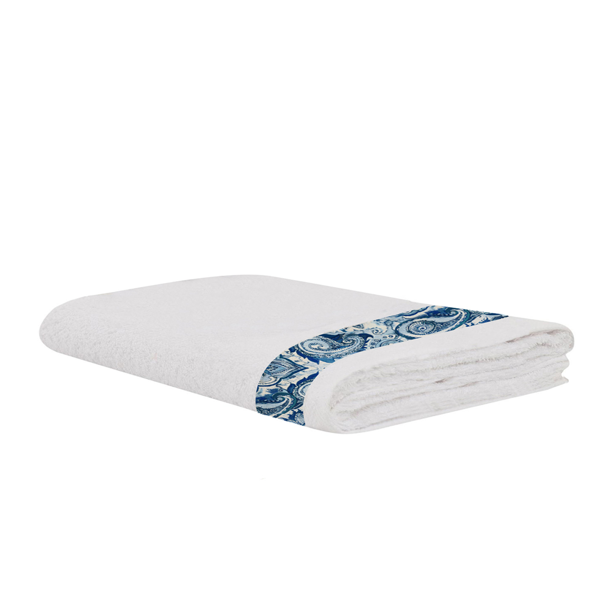 Telo doccia in cotone Paisley blu Stile Paisley vista0