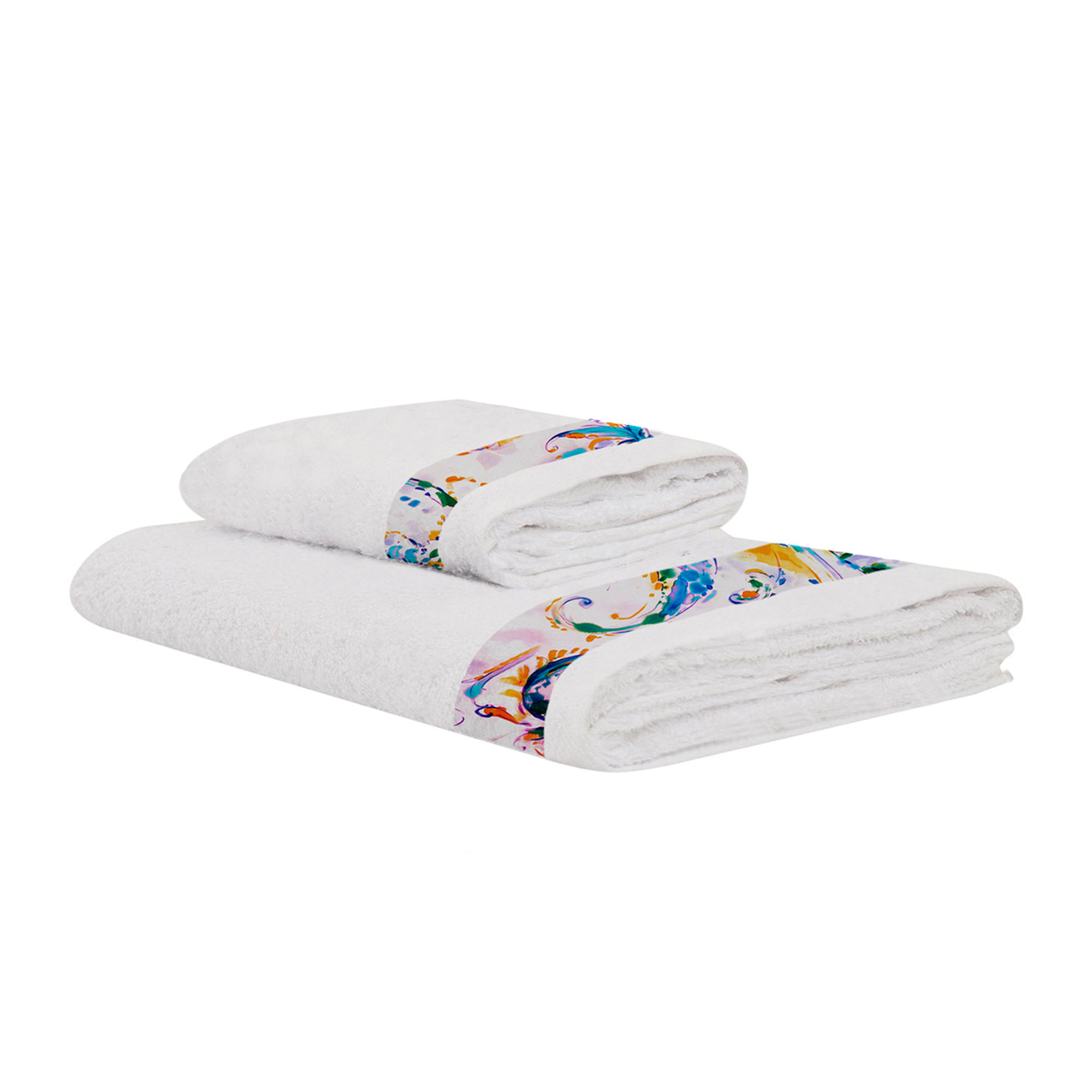 Coppia di spugne in cotone Paisley Acquamarina Stile Paisley vista0