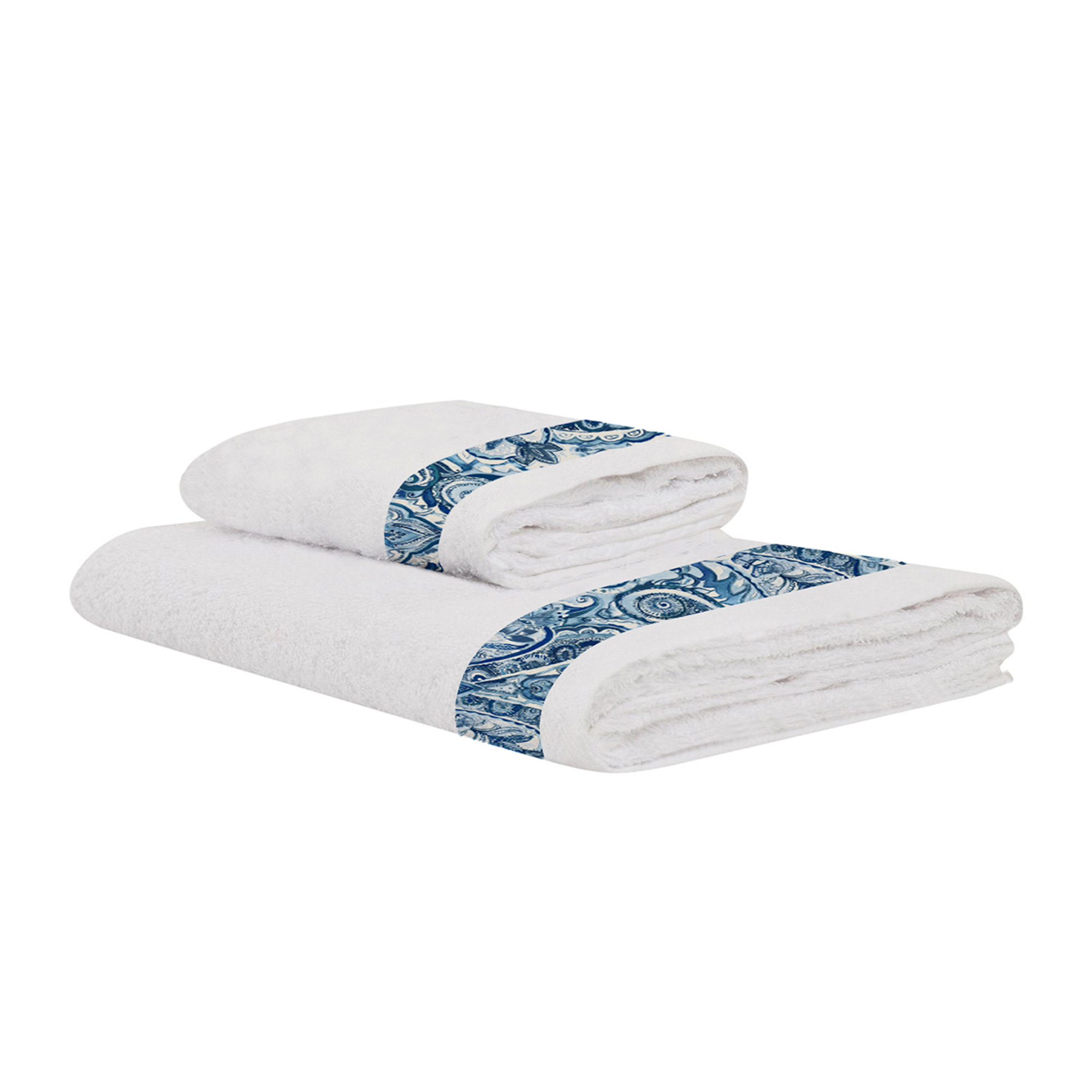 Coppia di spugne in cotone Paisley blu Stile Paisley vista0
