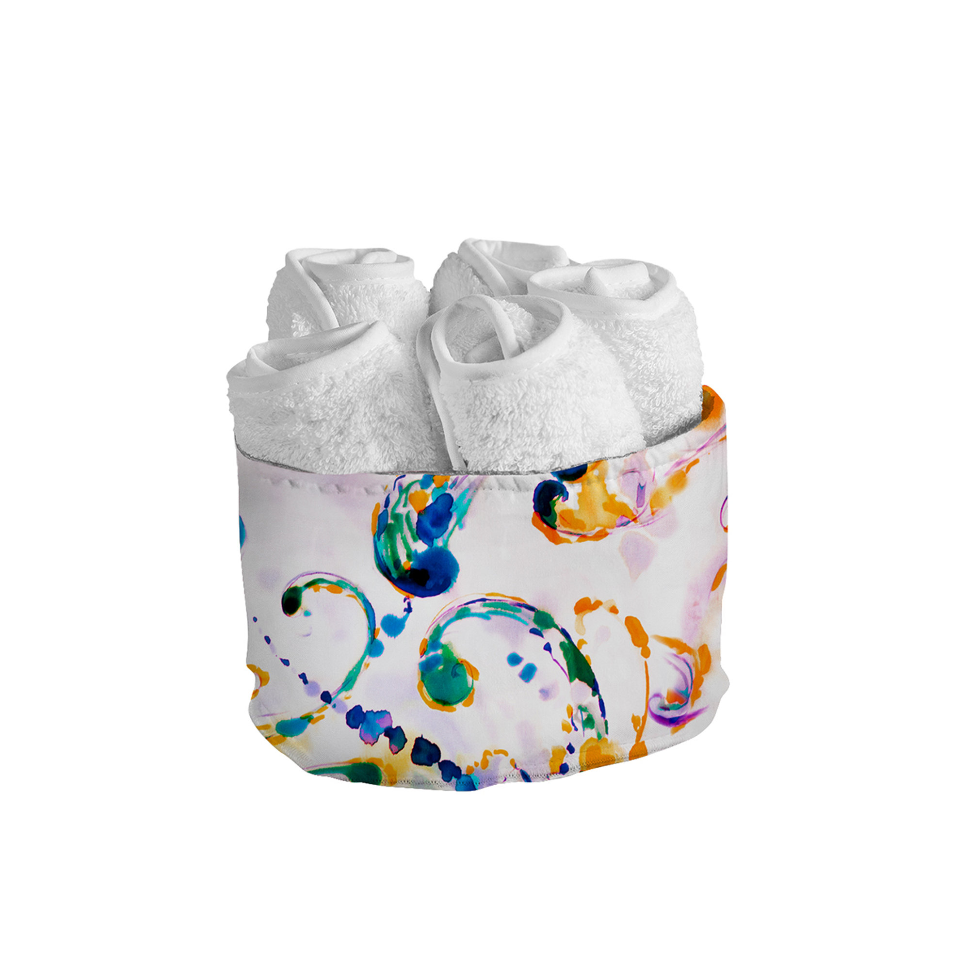 Set 5 lavette in cotone Paisley Acquamarina 30x30 Stile Paisley vista0