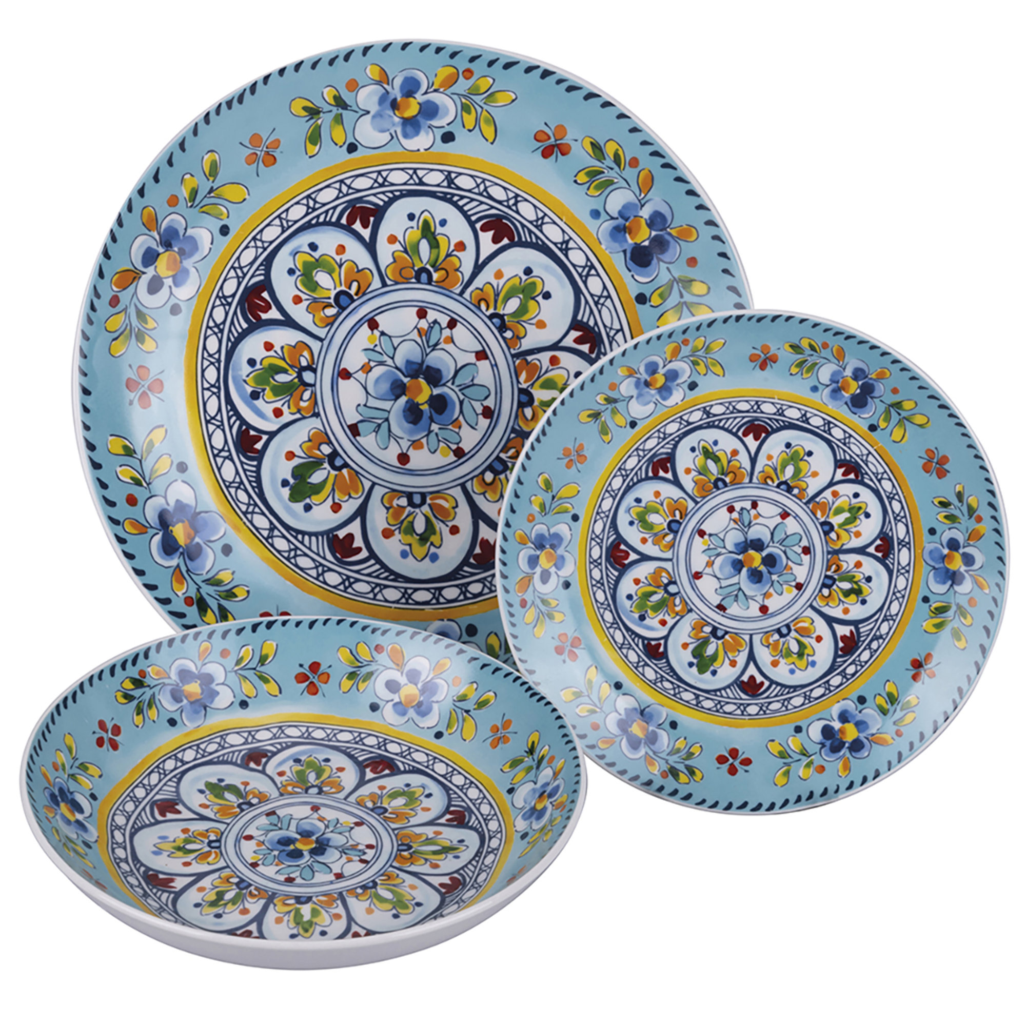 Juego de vajilla de 18 piezas de porcelana, 6 puestos de mesa diferentes, Andalucía Villa d'Este vista3