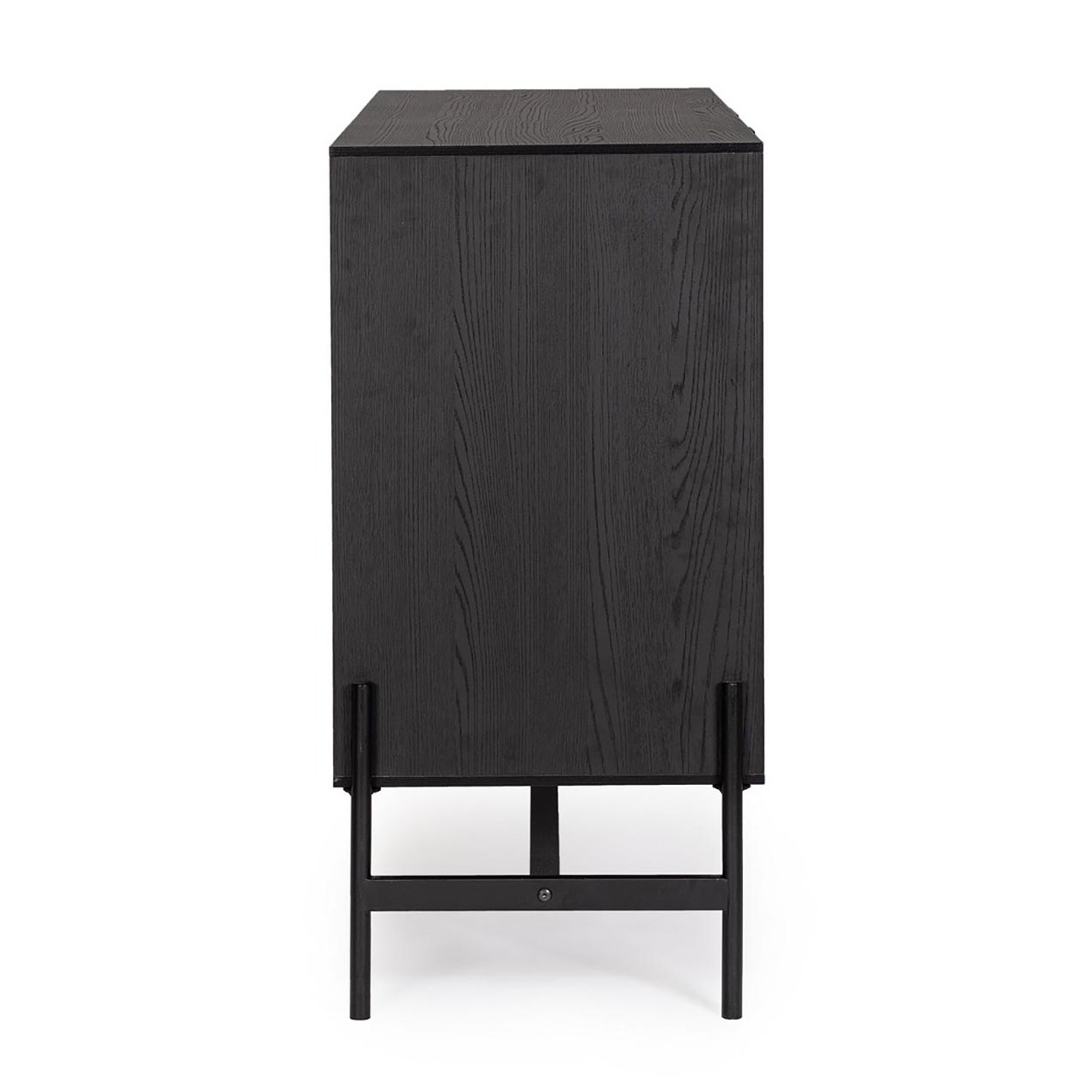 Credenza 1 anta 3 cassetti Allycia nero-naturale Bizzotto vista4