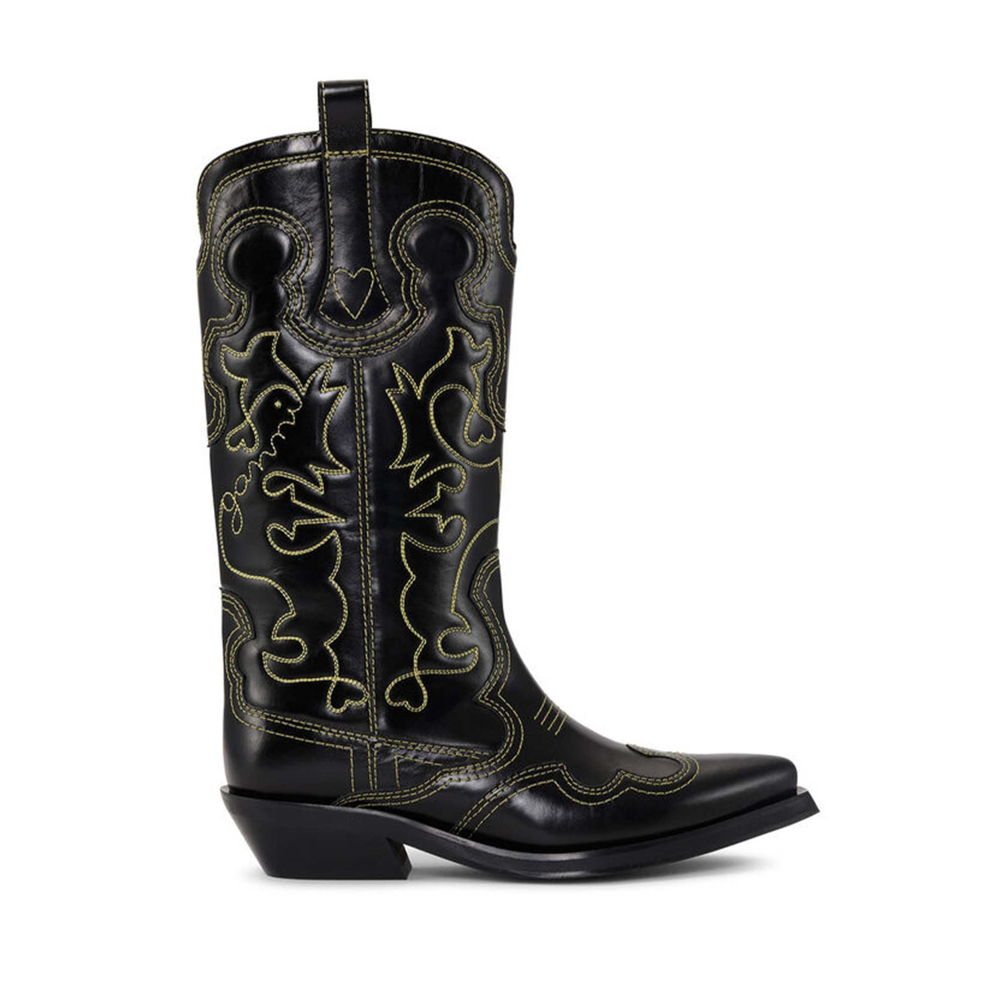 Mid Shaft Embroidered Western Boot S2169 Ganni vista0