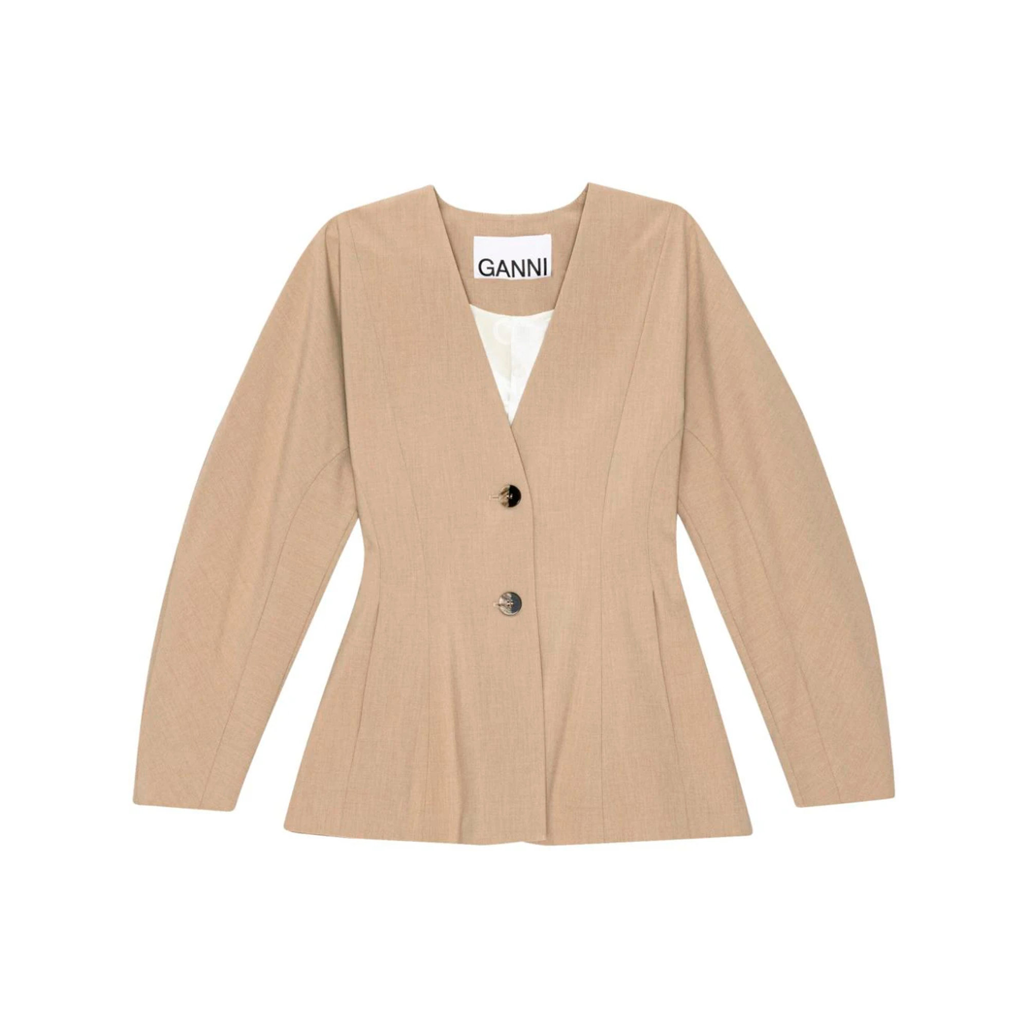 Drapey Melange Fitted Blazer F8794 Ganni vista0