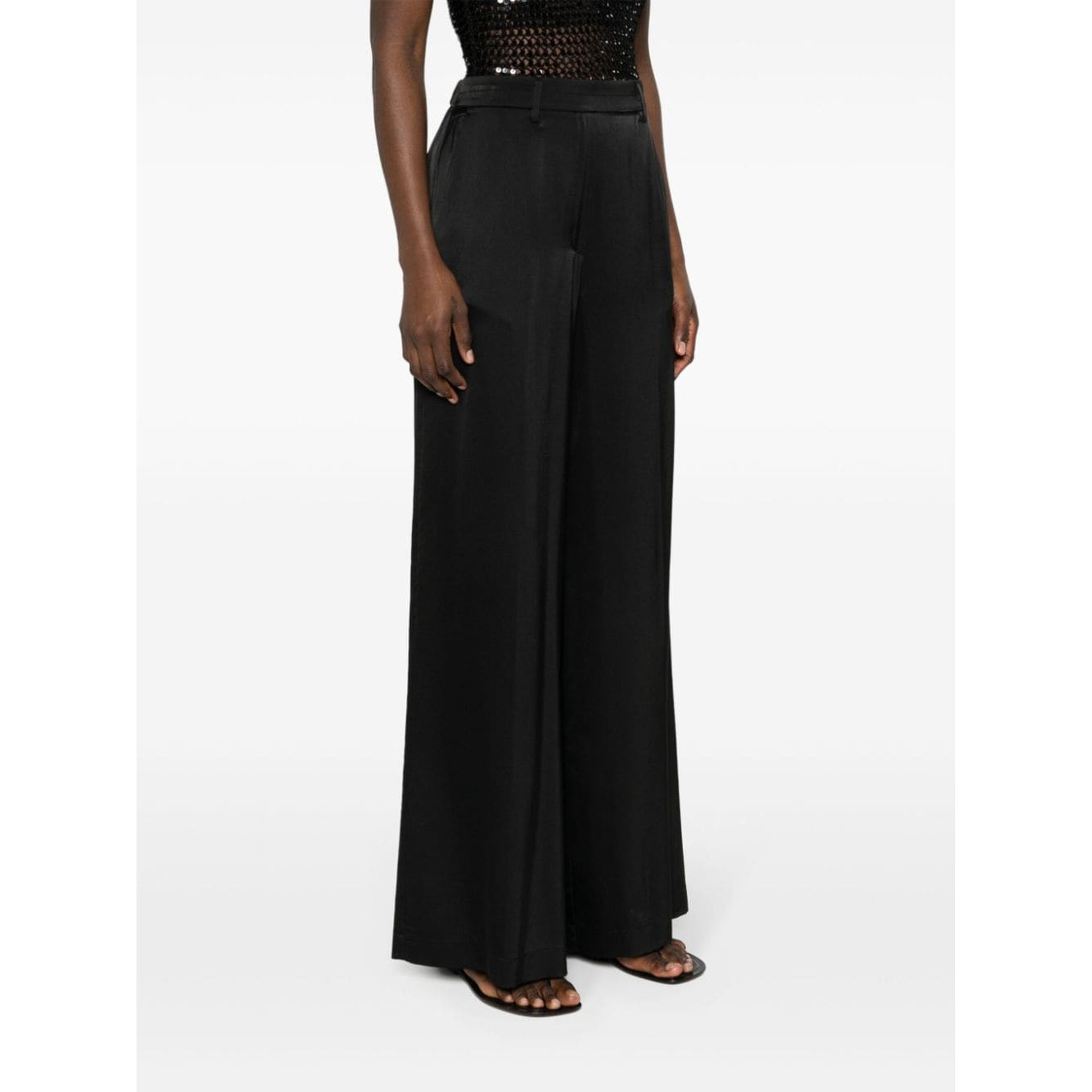 Stretch-Satin-Seidenhose mit weitem Bein 12075mypants Forte_Forte  vista2