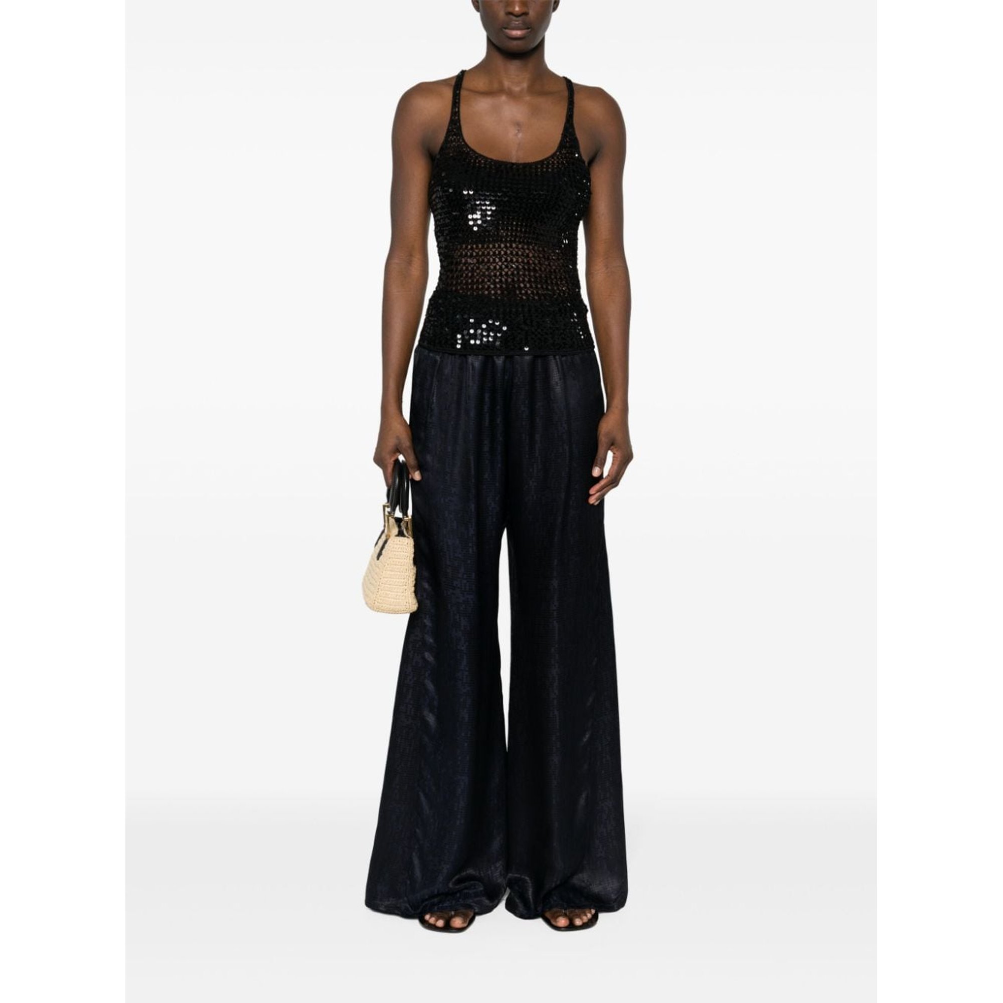 Fluid Jacquard Flared Pants 12088mypants Forte_Forte  vista1