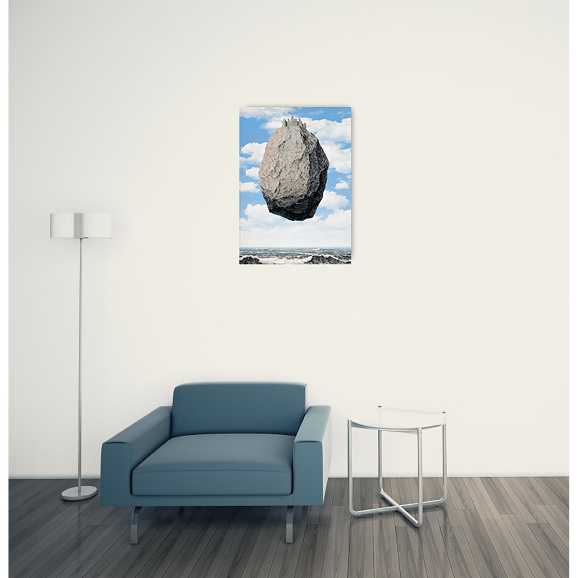 Panneau décoratif, MAGRITTE - Les Châteaux des Pyrénées - 50x70 Artopweb vista1