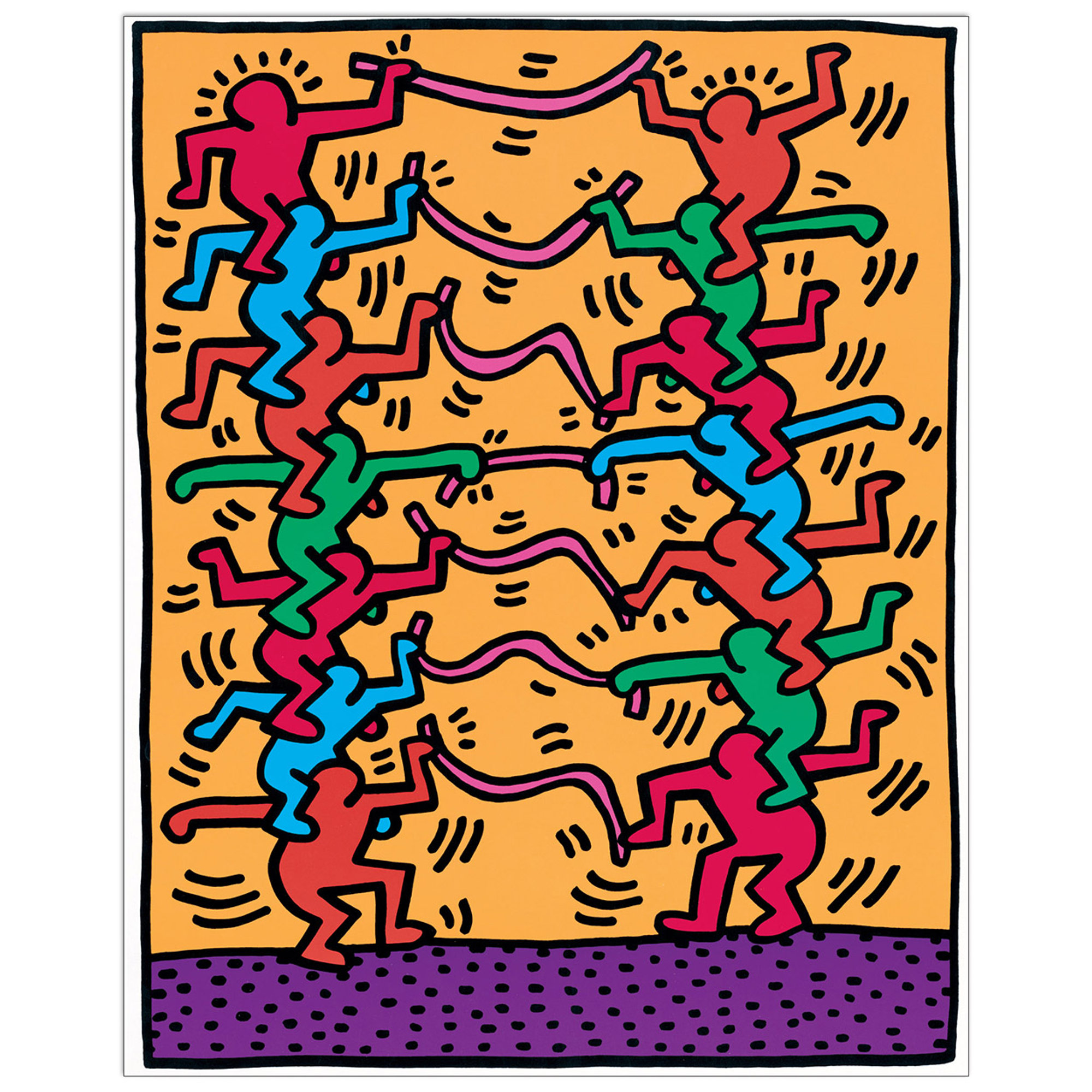 Dekoratives Paneel, HARING - Ohne Titel 1985 - 43x54 Artopweb vista0
