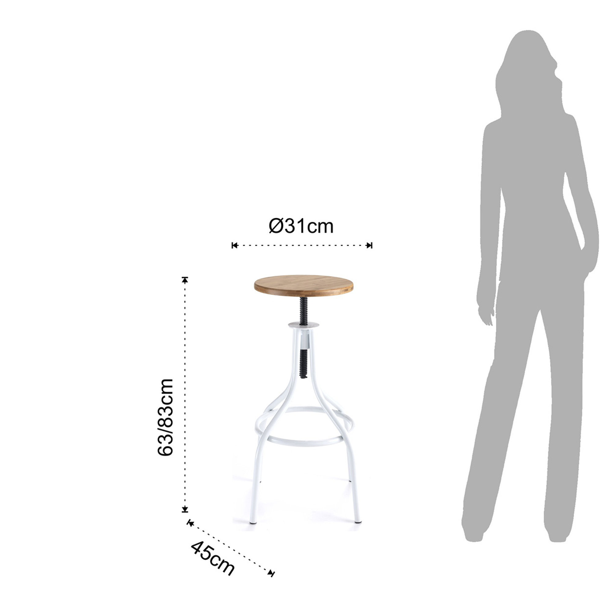 Adjustable screw stool PAJO Tomasucci special price vista3