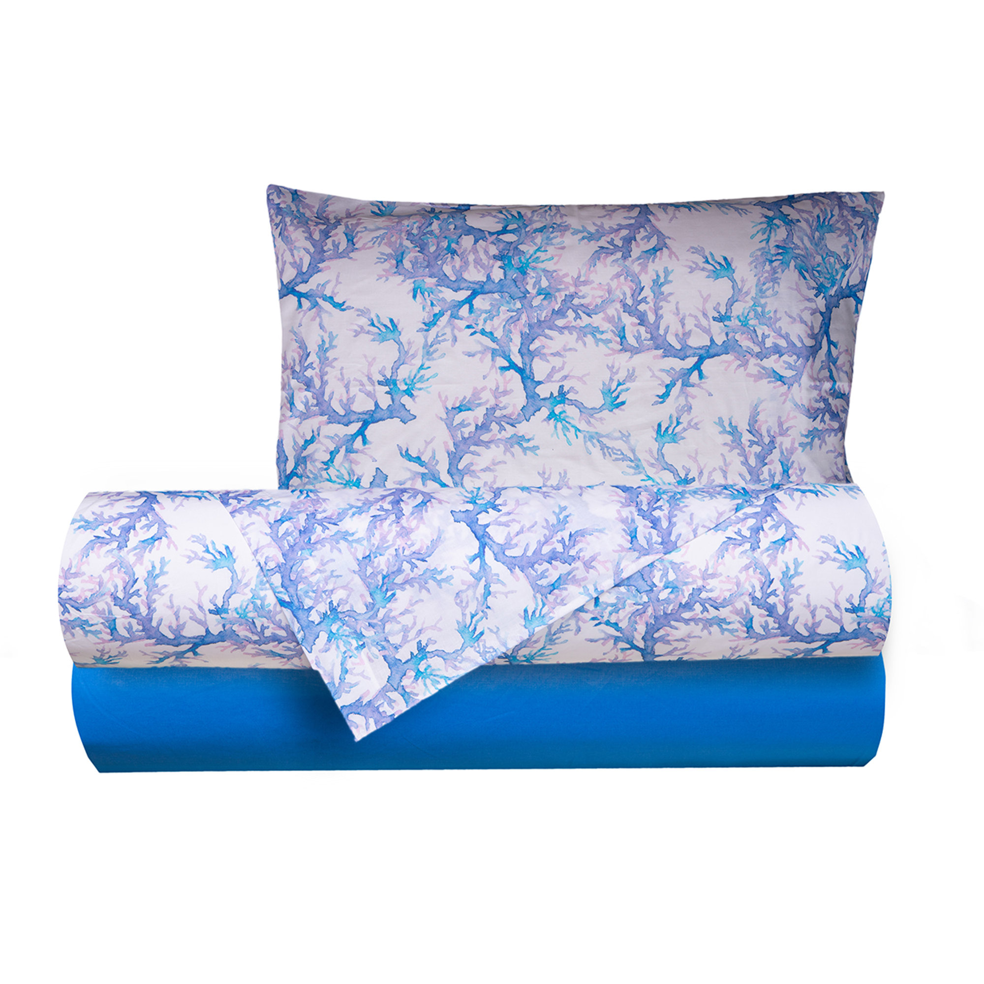Completo Letto Cotone Corallo Acquerello/Bluette Coralli sotto le stelle vista1