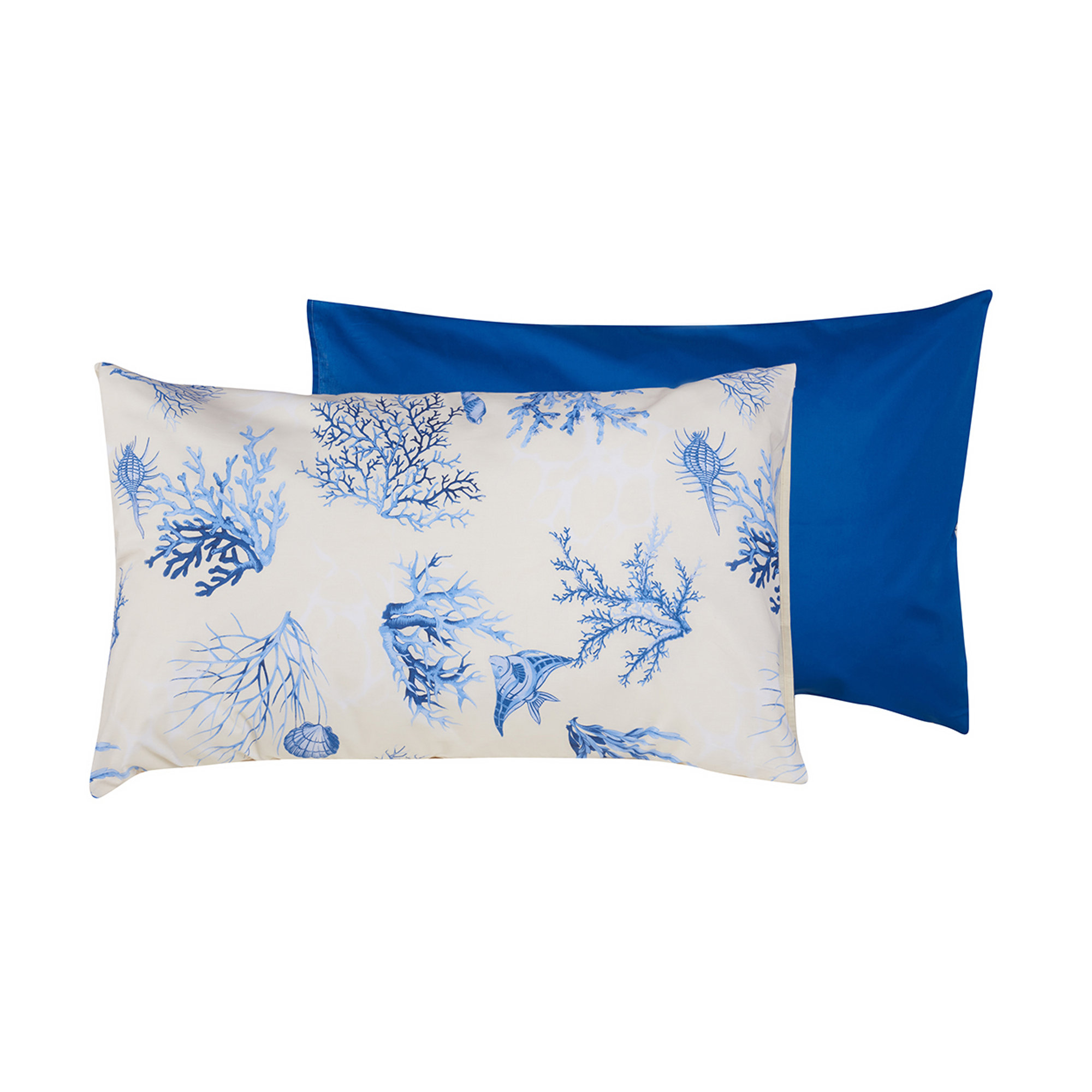 Juego de Cama Algodón Corales Azul Con Borde Azul/Bluette Coralli sotto le stelle vista5