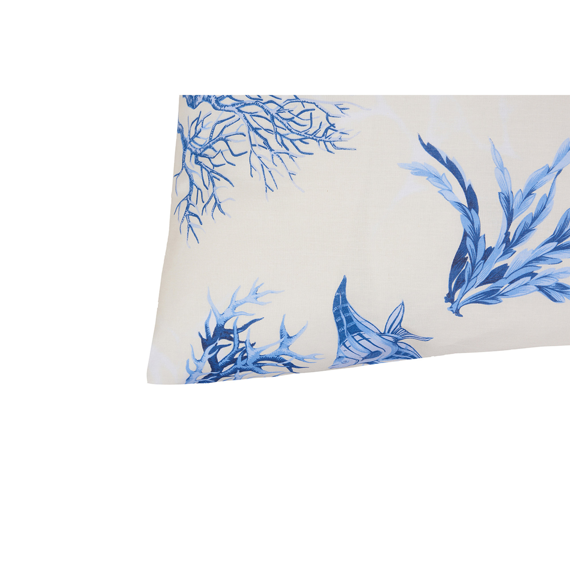 Completo Letto Cotone Panna Con Bordo 30cm Coralli Blu/Panna Coralli sotto le stelle vista3