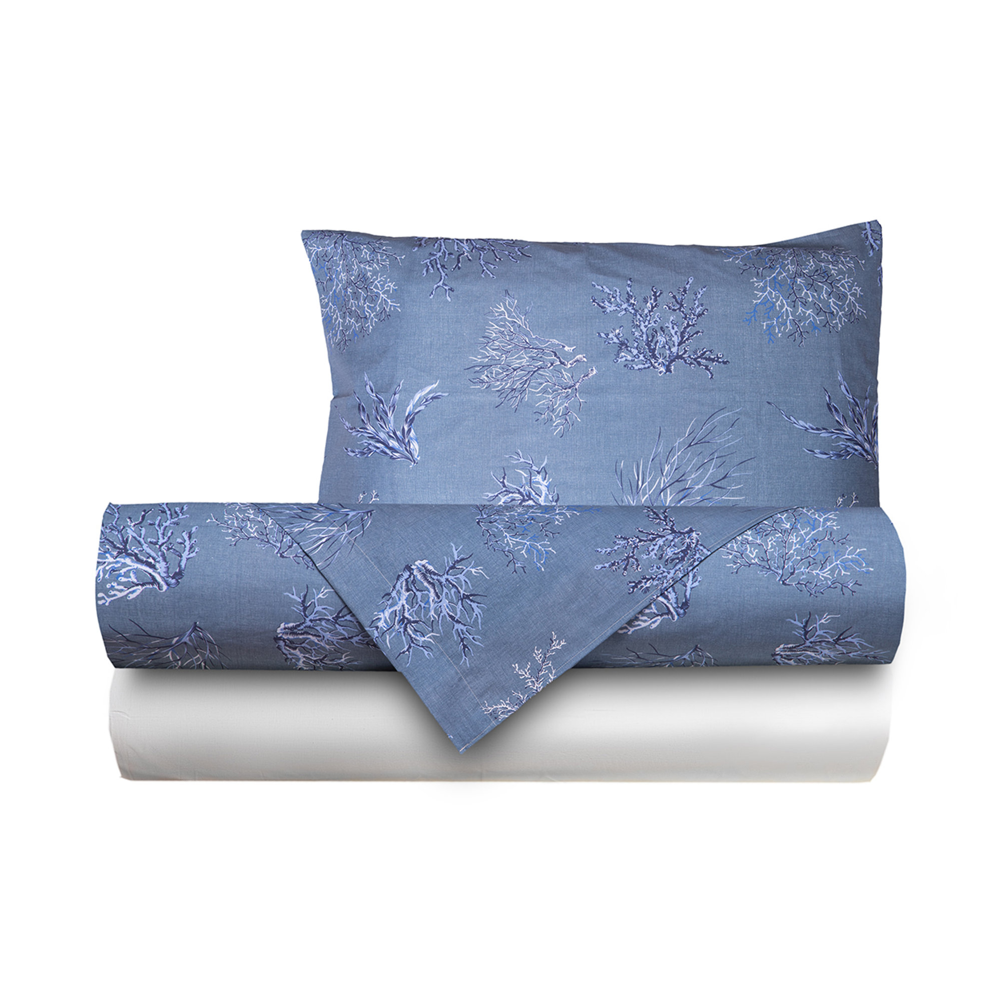 Completo Letto Cotone Mare D'inverno/Bianco Coralli sotto le stelle vista1
