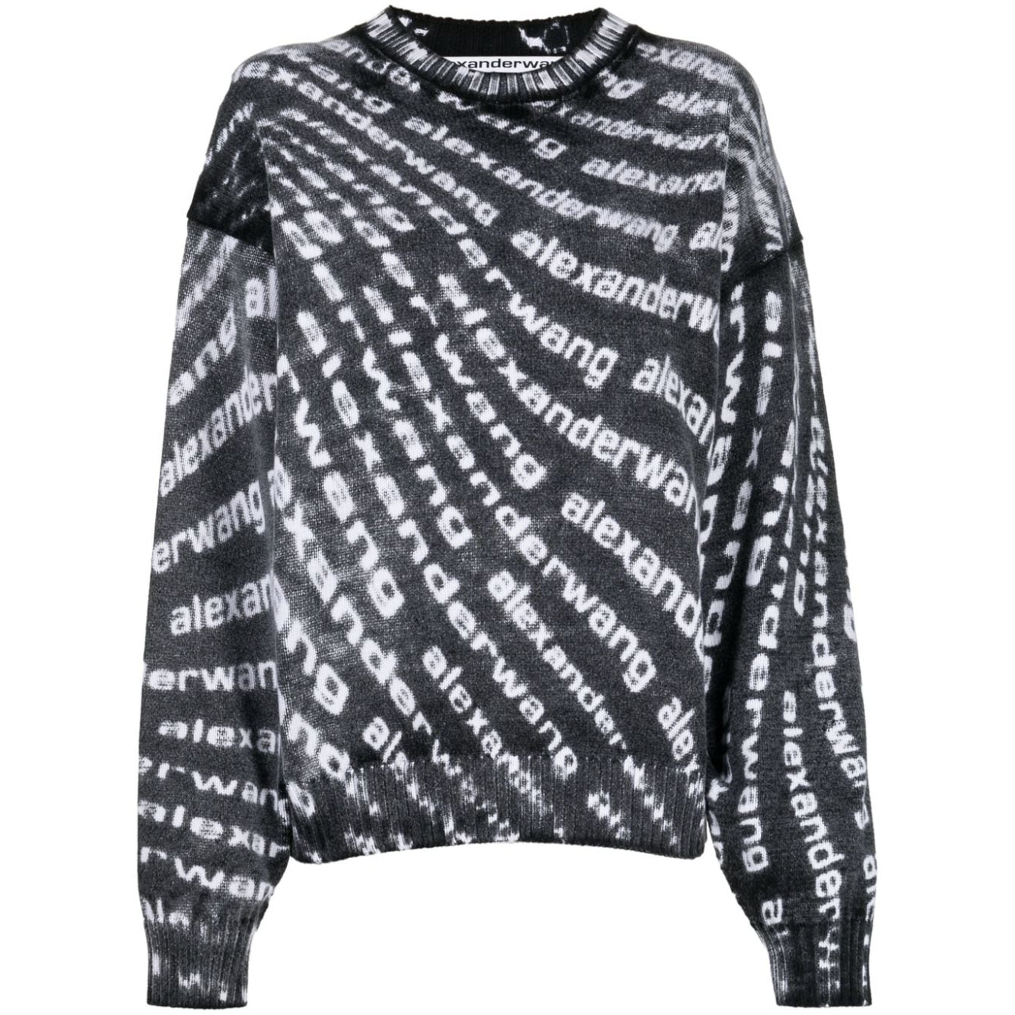 Pull-over ras du cou avec logo imprimé inversé Vague 1kc1241029 Alexander Wang vista0