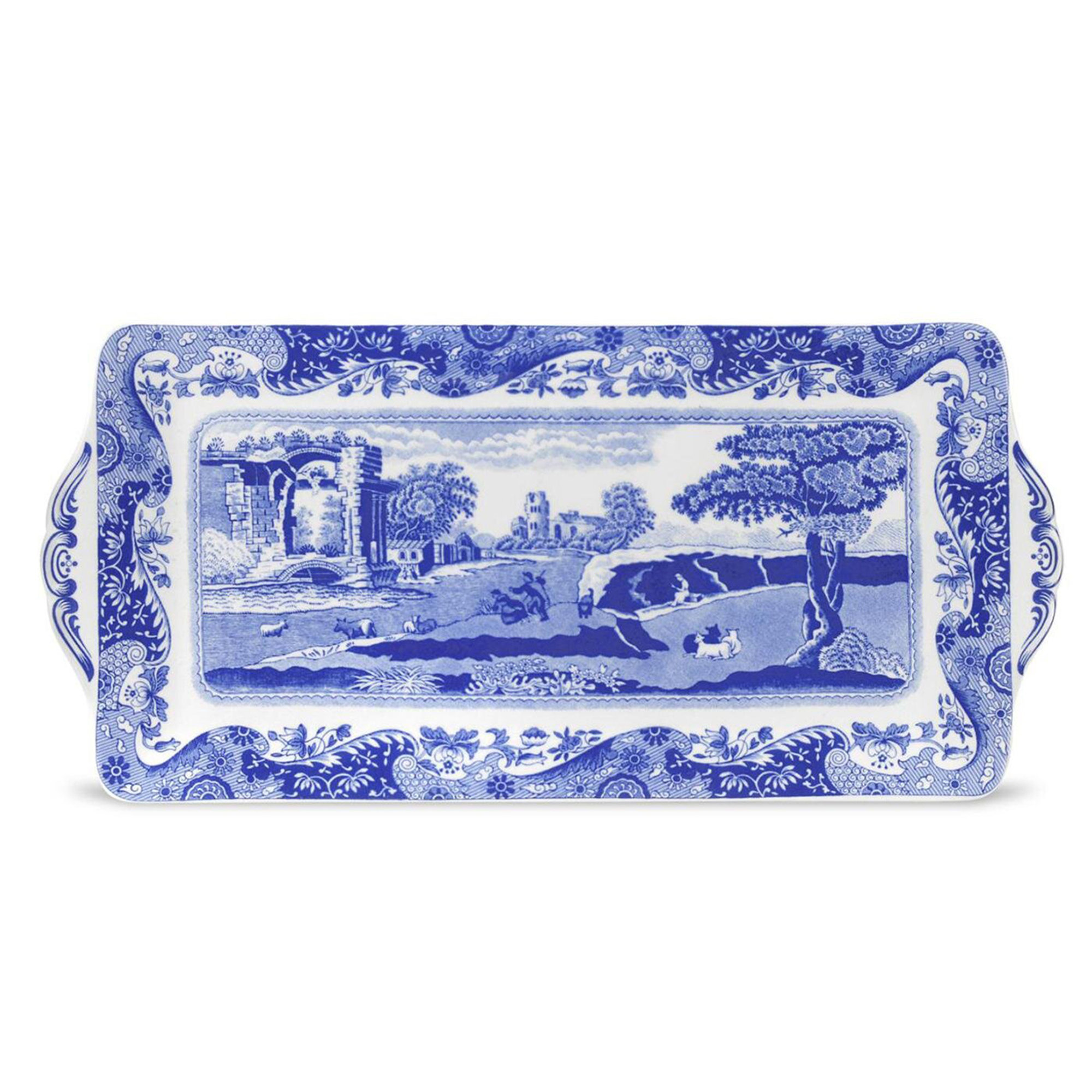 Sandwichbakke 33 cm. Blå italiensk spode Portmerion Spode blue Italian vista0