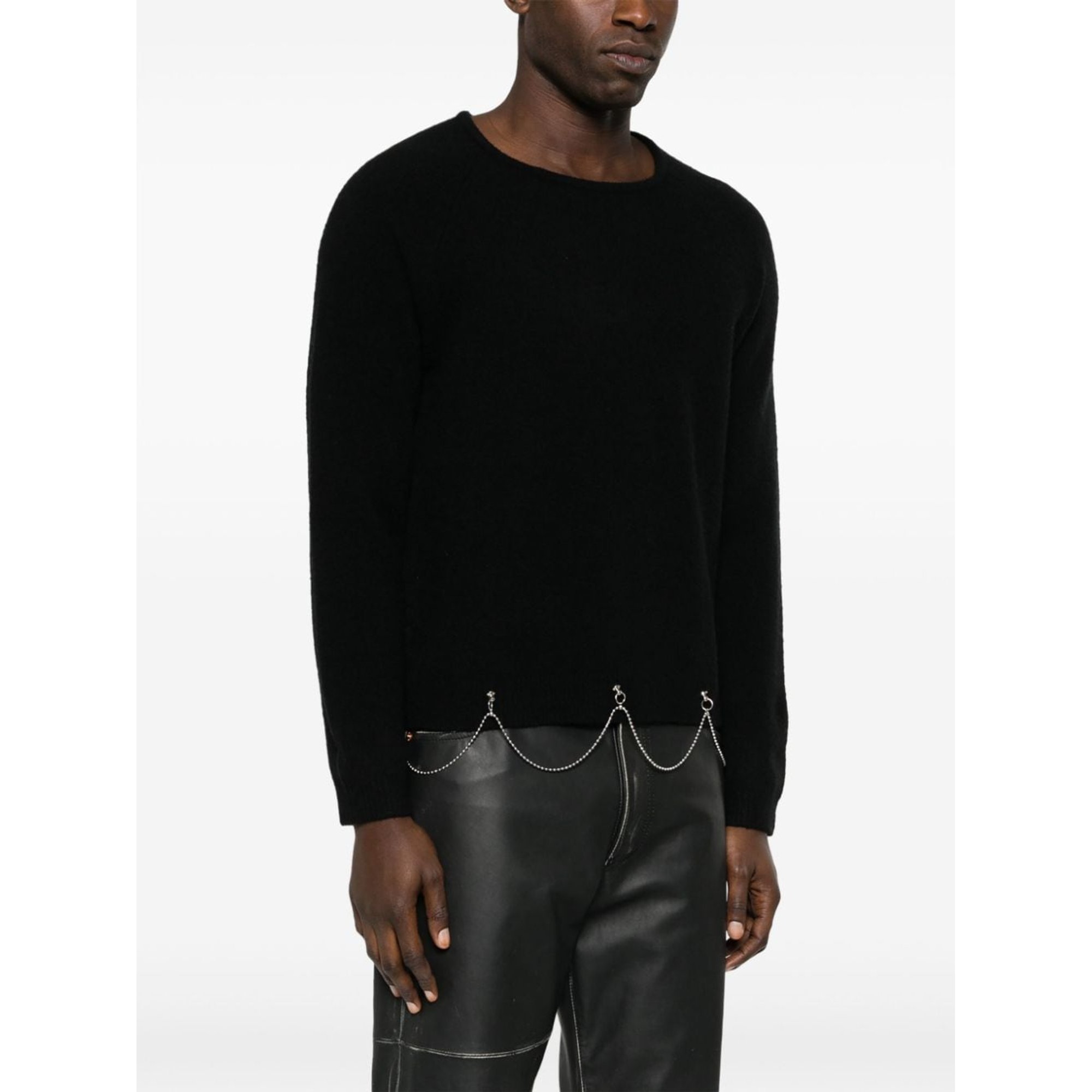 Crew Neck With Chain Kn2622fbw00006 Random Identities vista2