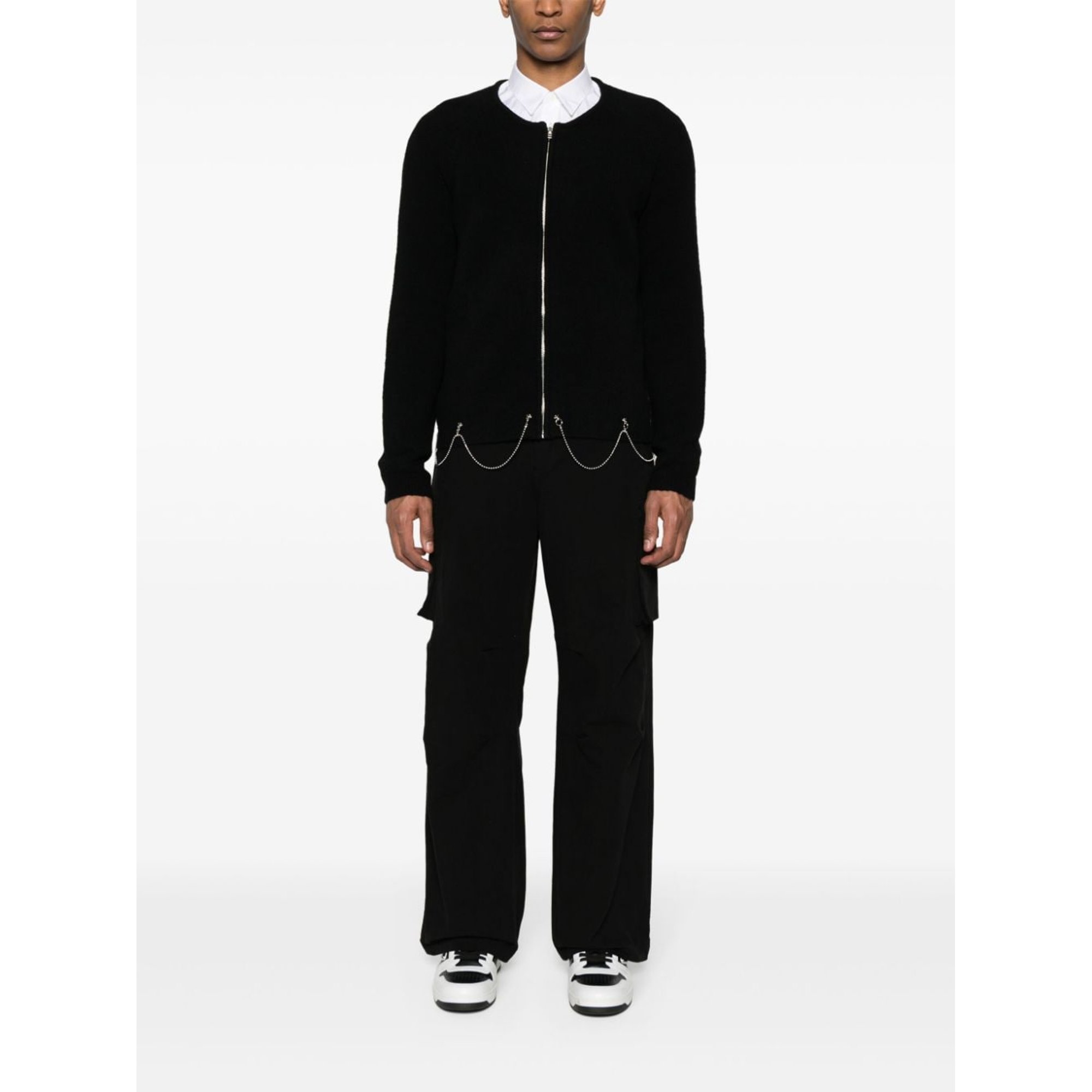 Full Zip Cardigan With Chain Kn0122fbw00006 Random Identities vista1