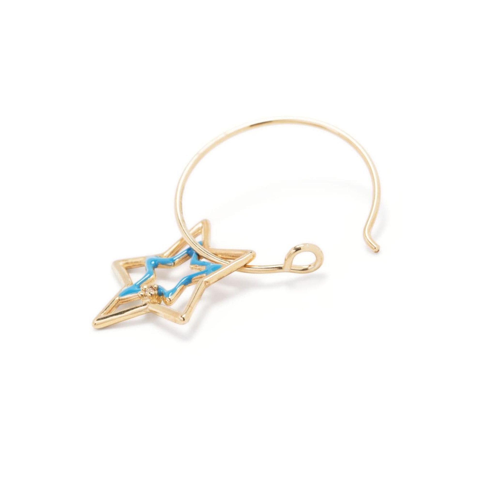 Earring Circle Estrella Brillante Enamel Ecpuef101ayg09k Aliita vista1