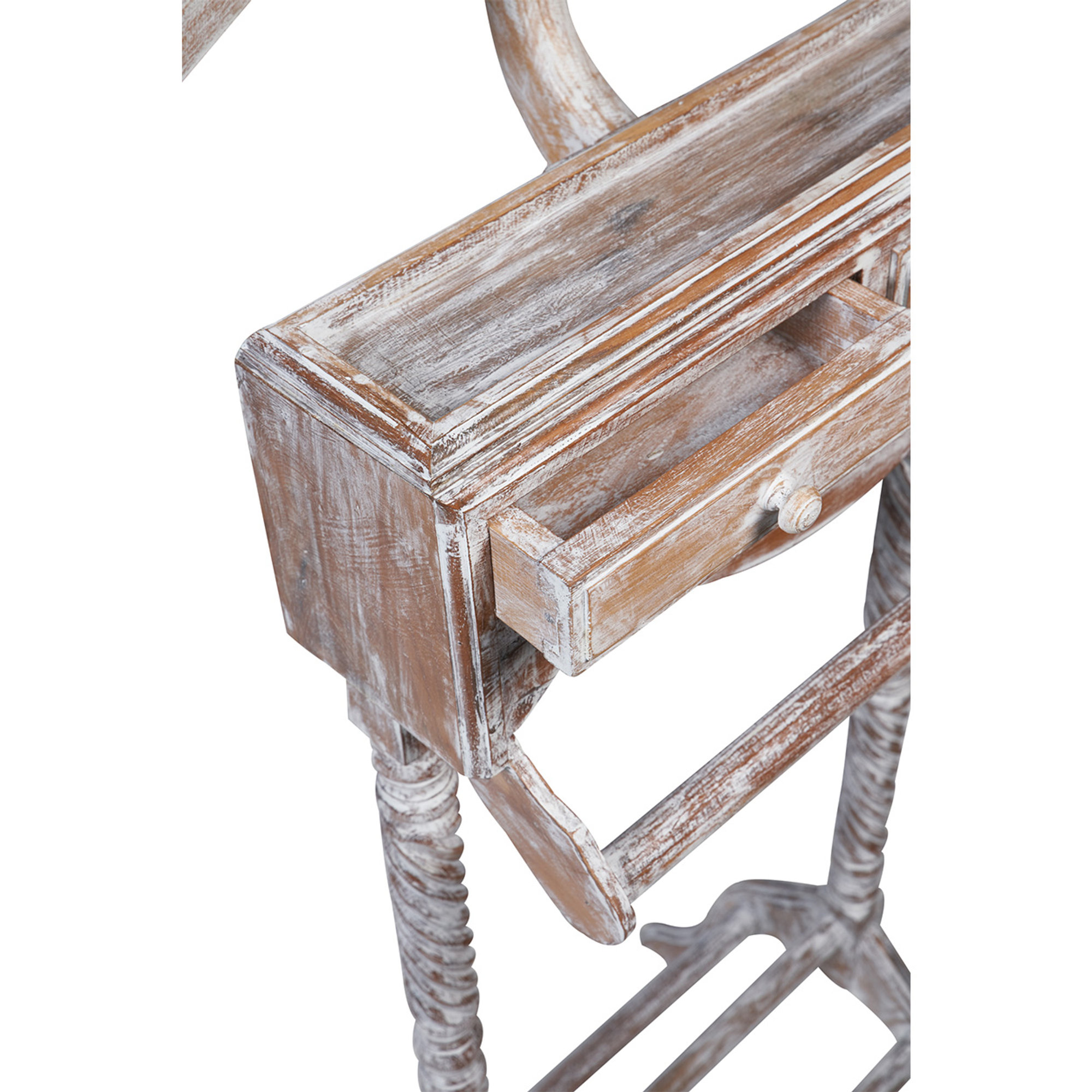 Servetto porta abiti 2 casettini in legno white wash Novità Home Obsoleto vista3