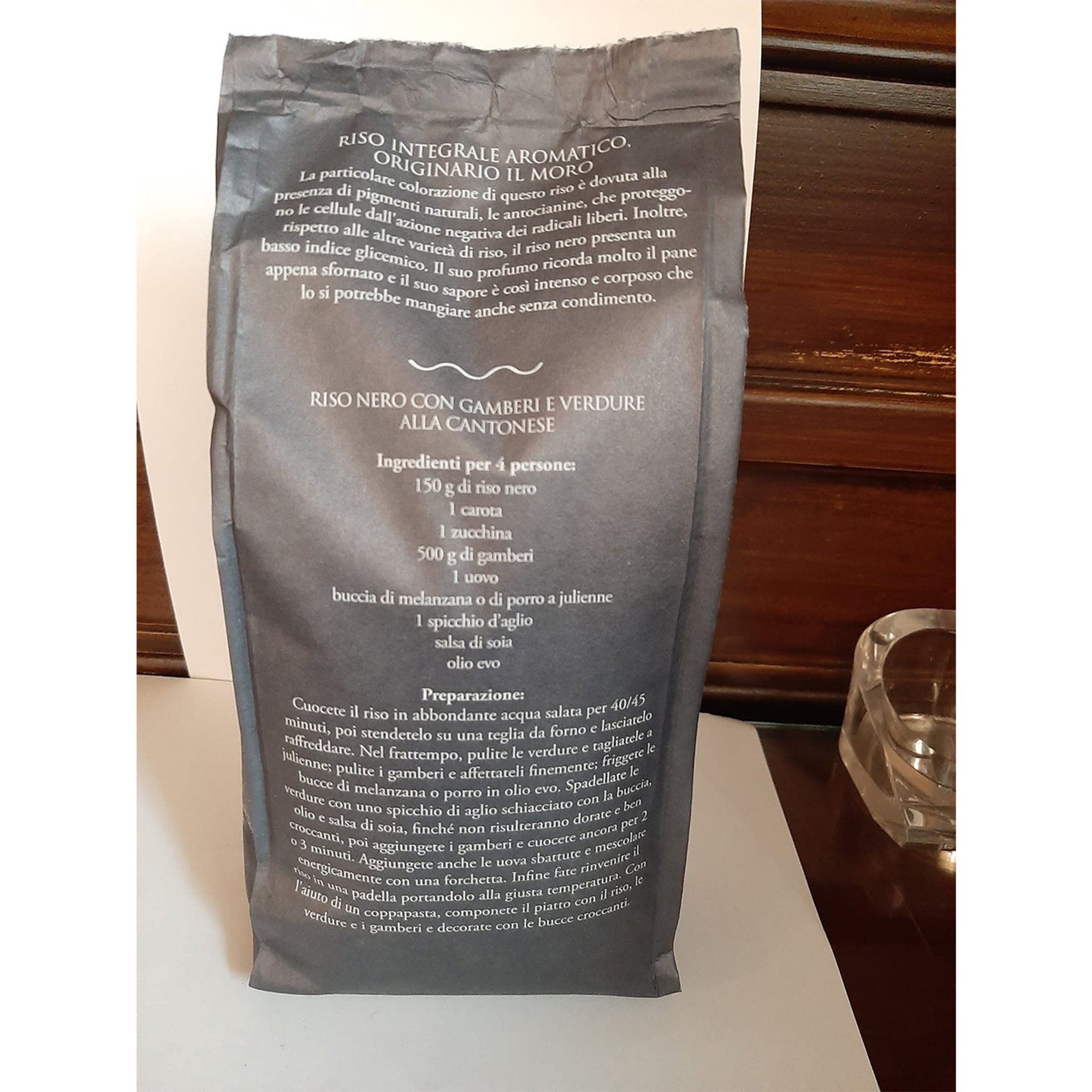 Aromatischer Vollkornreis, Originario Il Moro 500 g Acqua e Sole vista1