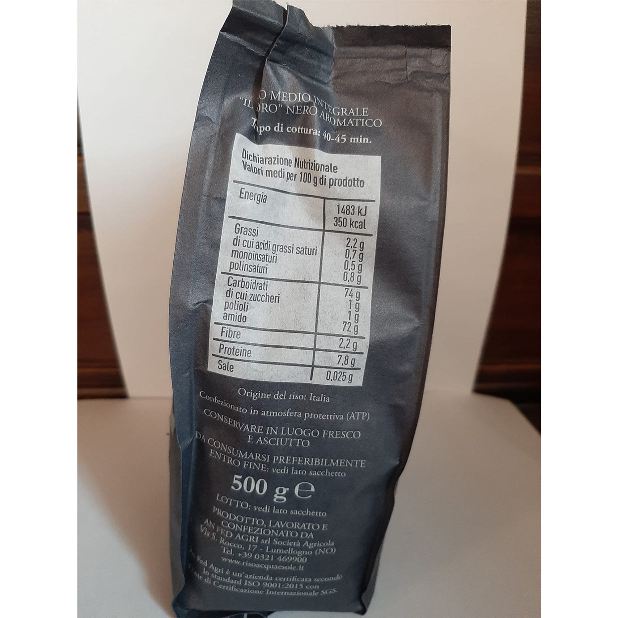 Aromatischer Vollkornreis, Originario Il Moro 500 g Acqua e Sole vista2