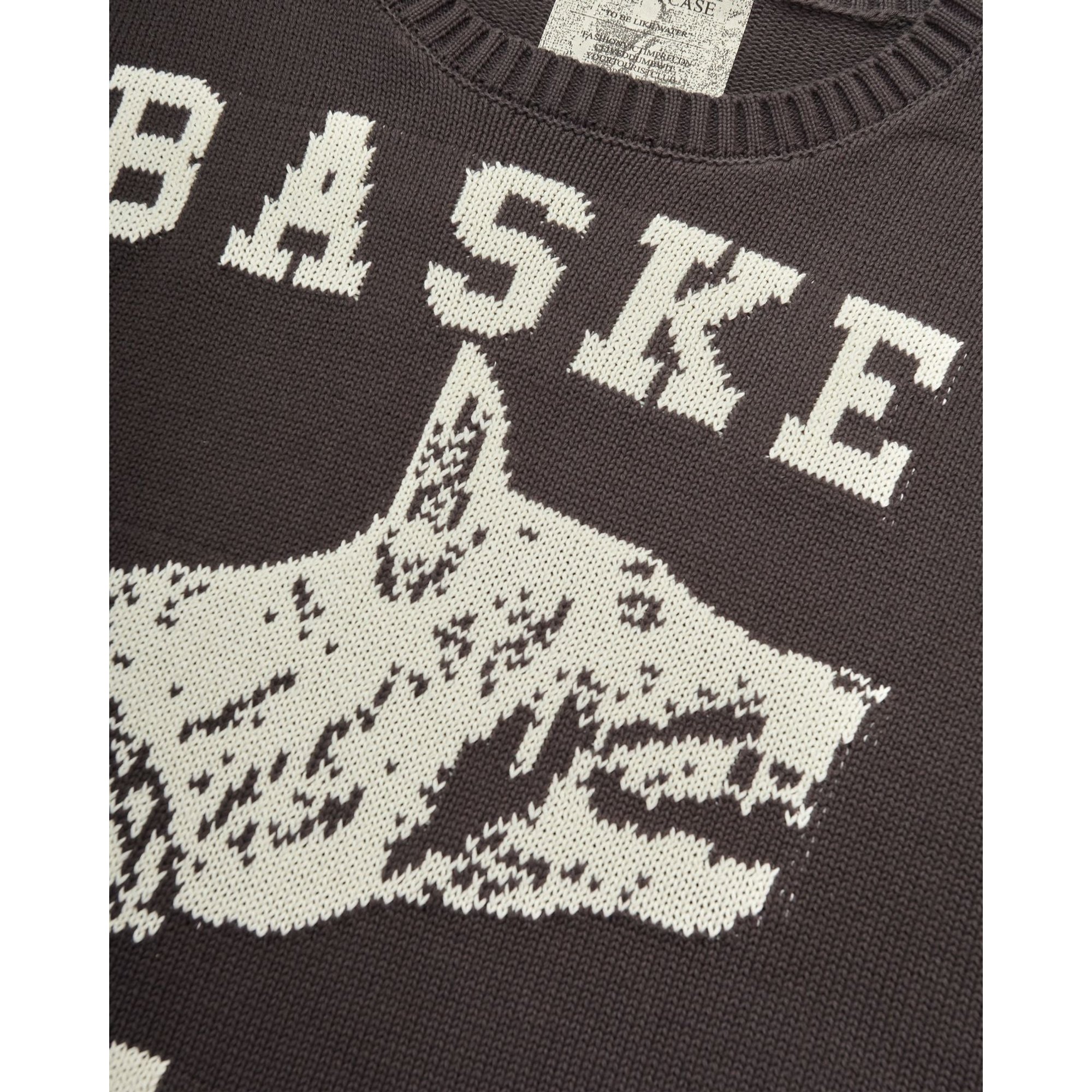 Knit Sweater Raw College Vintage Black basket case vista1
