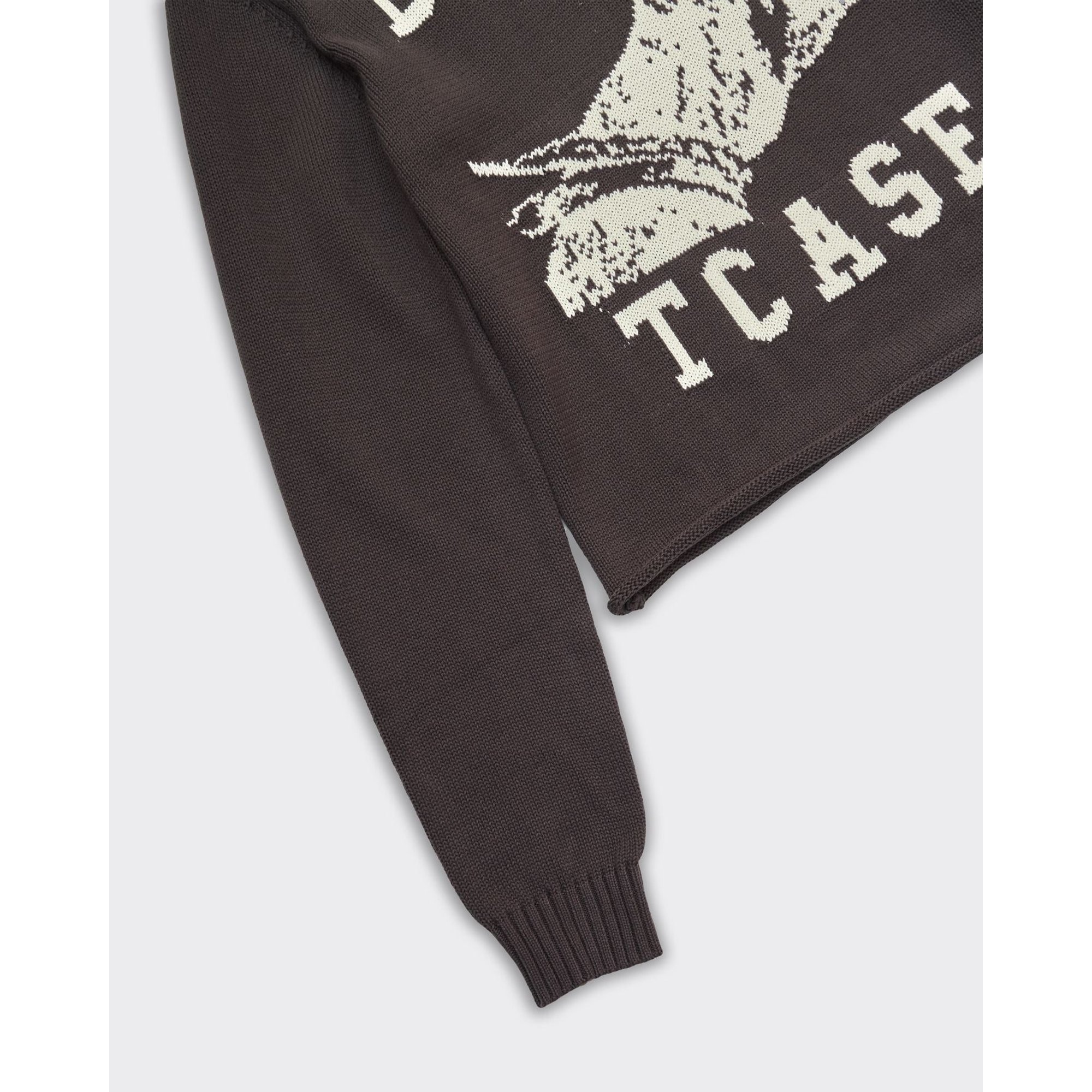 Knit Sweater Raw College Vintage Black basket case vista2