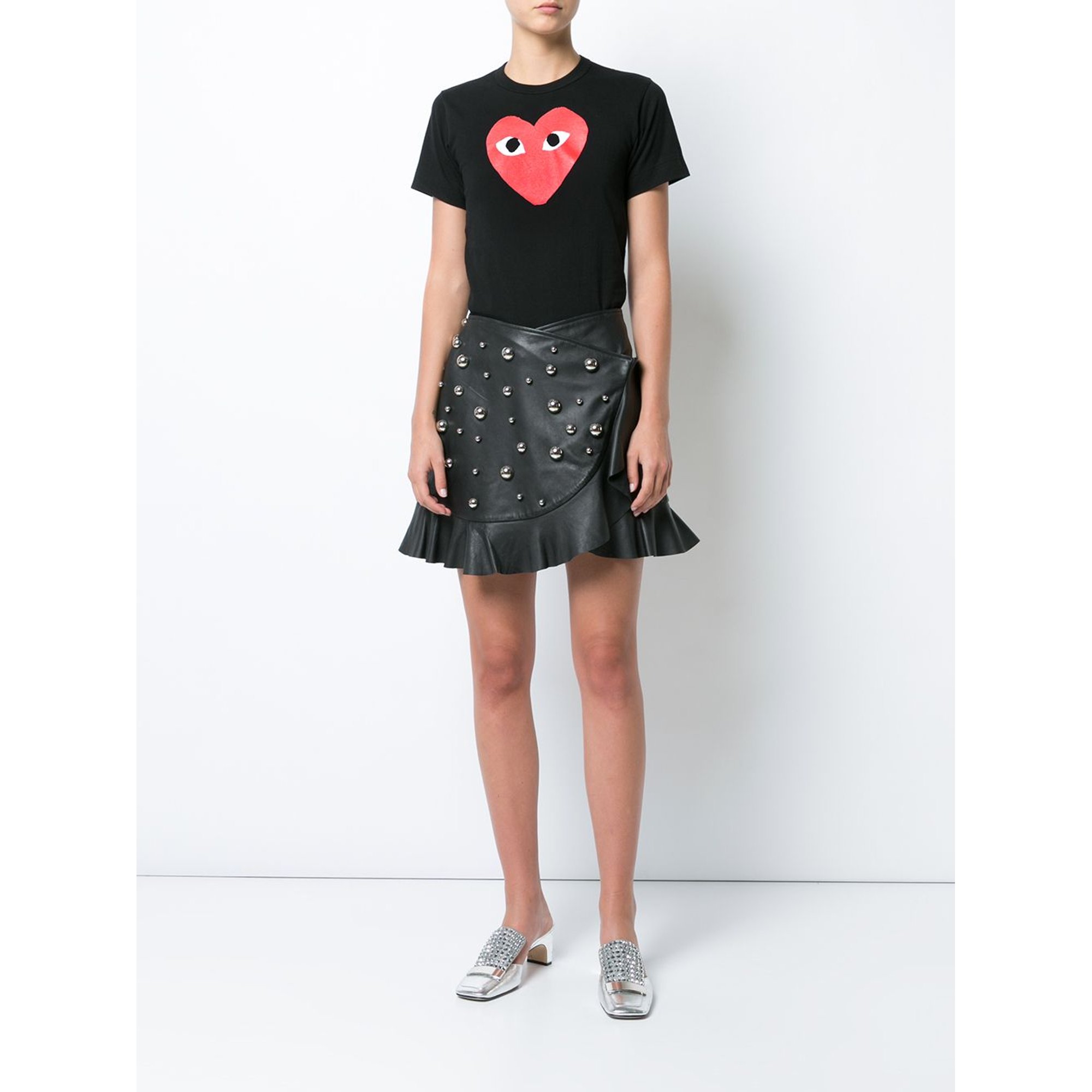 Damen T-Shirt Kurzarm Strick P1t111 Comme des Garçons Play vista1