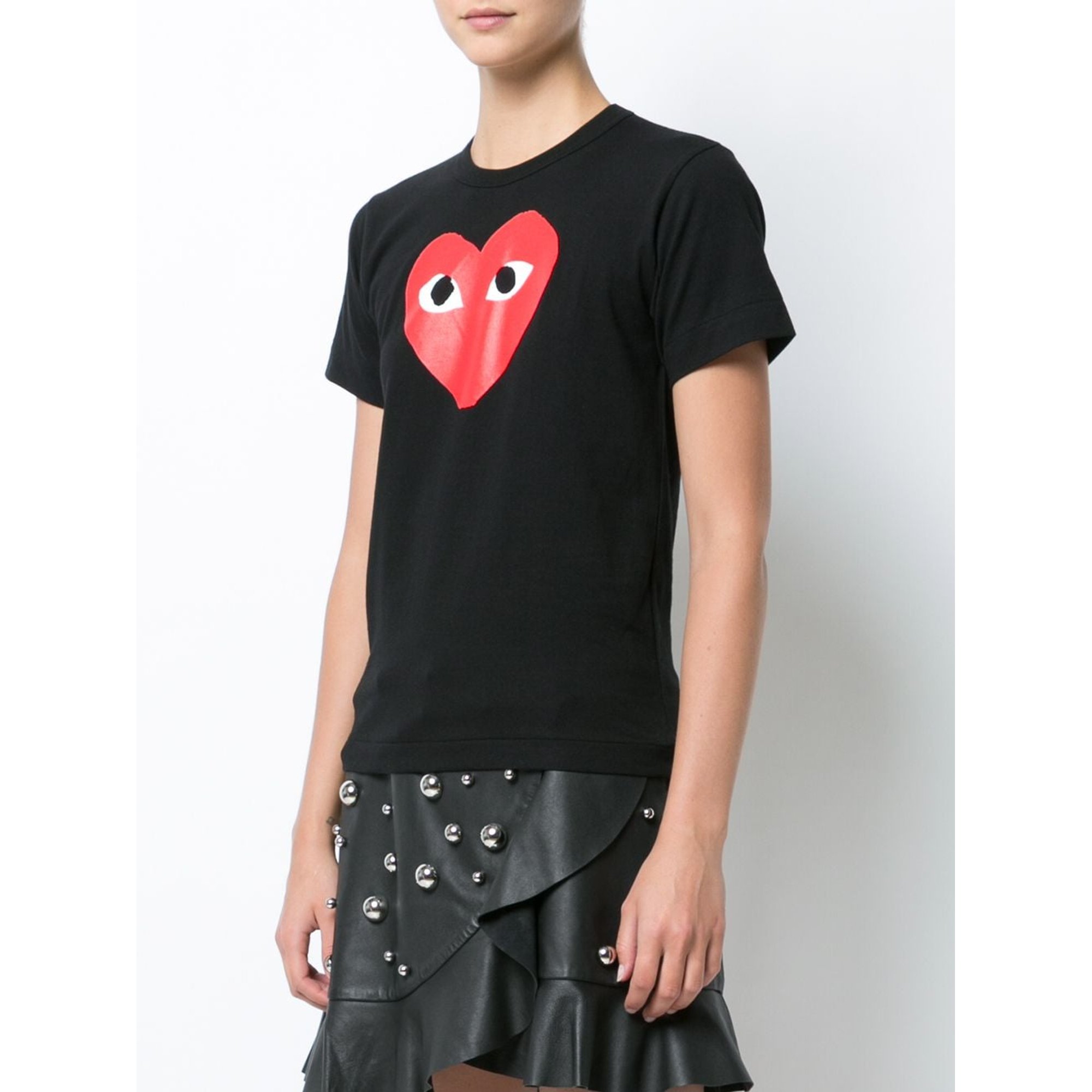 Damen T-Shirt Kurzarm Strick P1t111 Comme des Garçons Play vista2