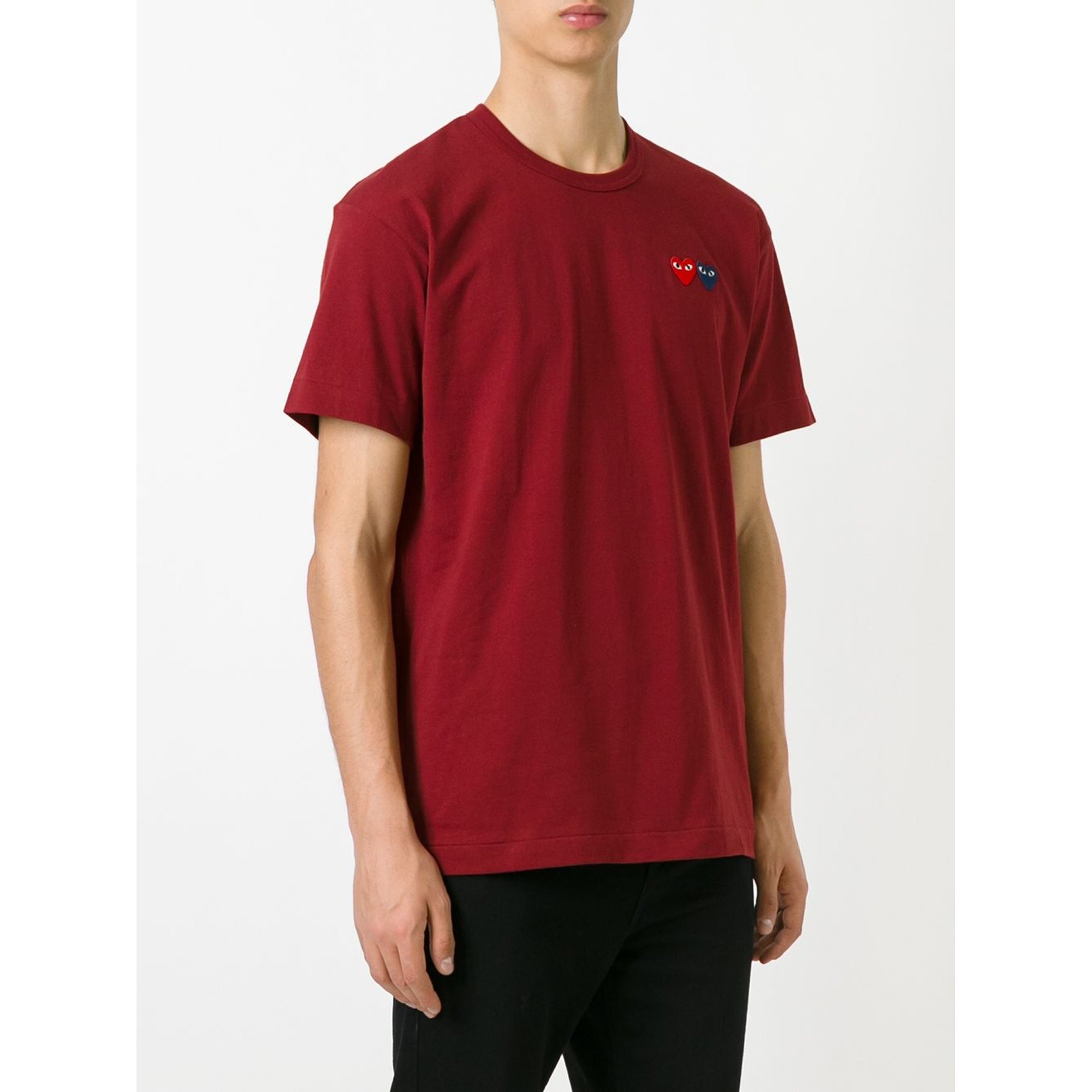 u T-shirt Double Burgendy Emblem kn Axt226051 Comme des Garçons Play vista2