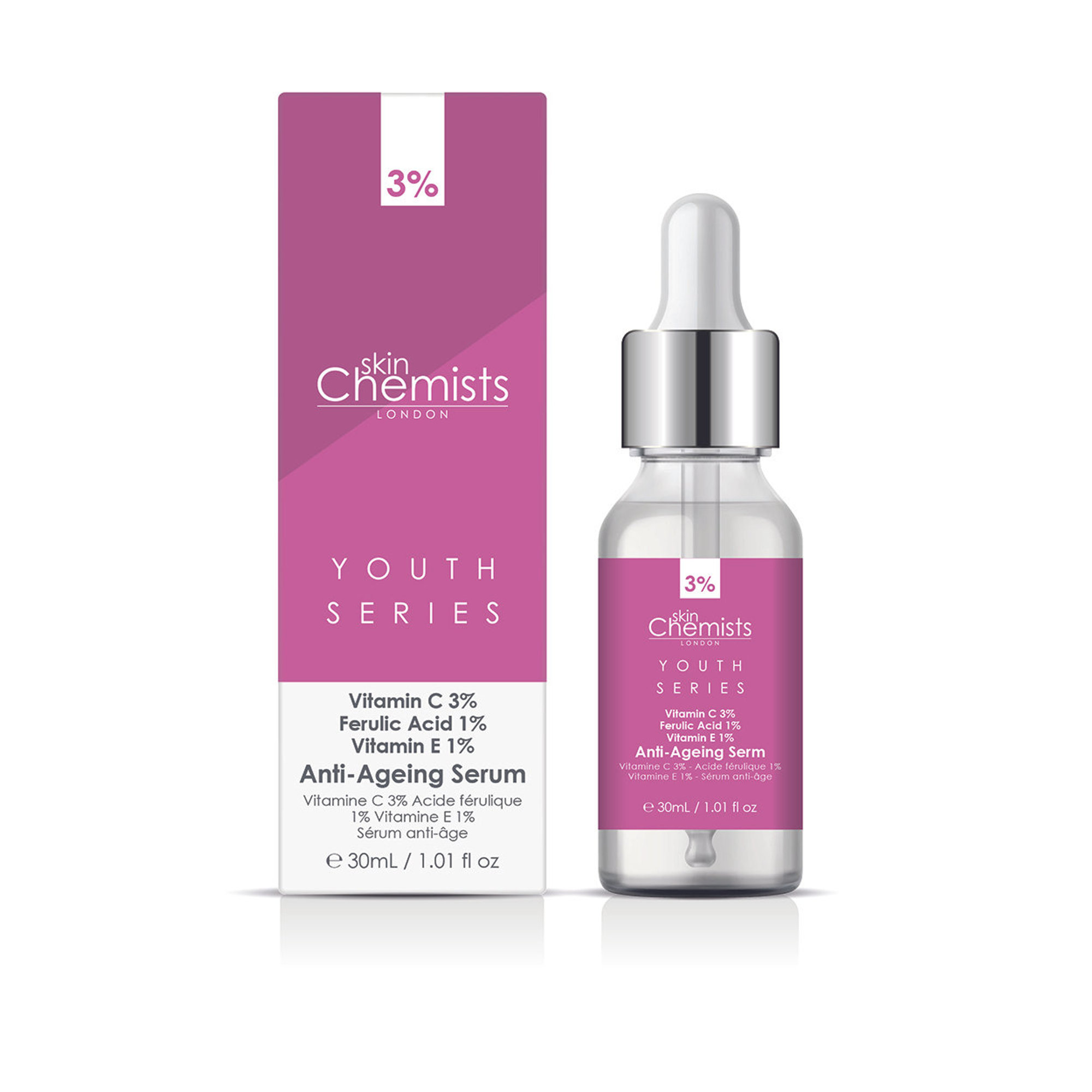 SKIN CHEMISTS - Ikääntymisen estäjä - C-vitamiini 3 %, Ferulahappo 1 %, E-vitamiini 1 % 30 ml Speciale Beauty vista4