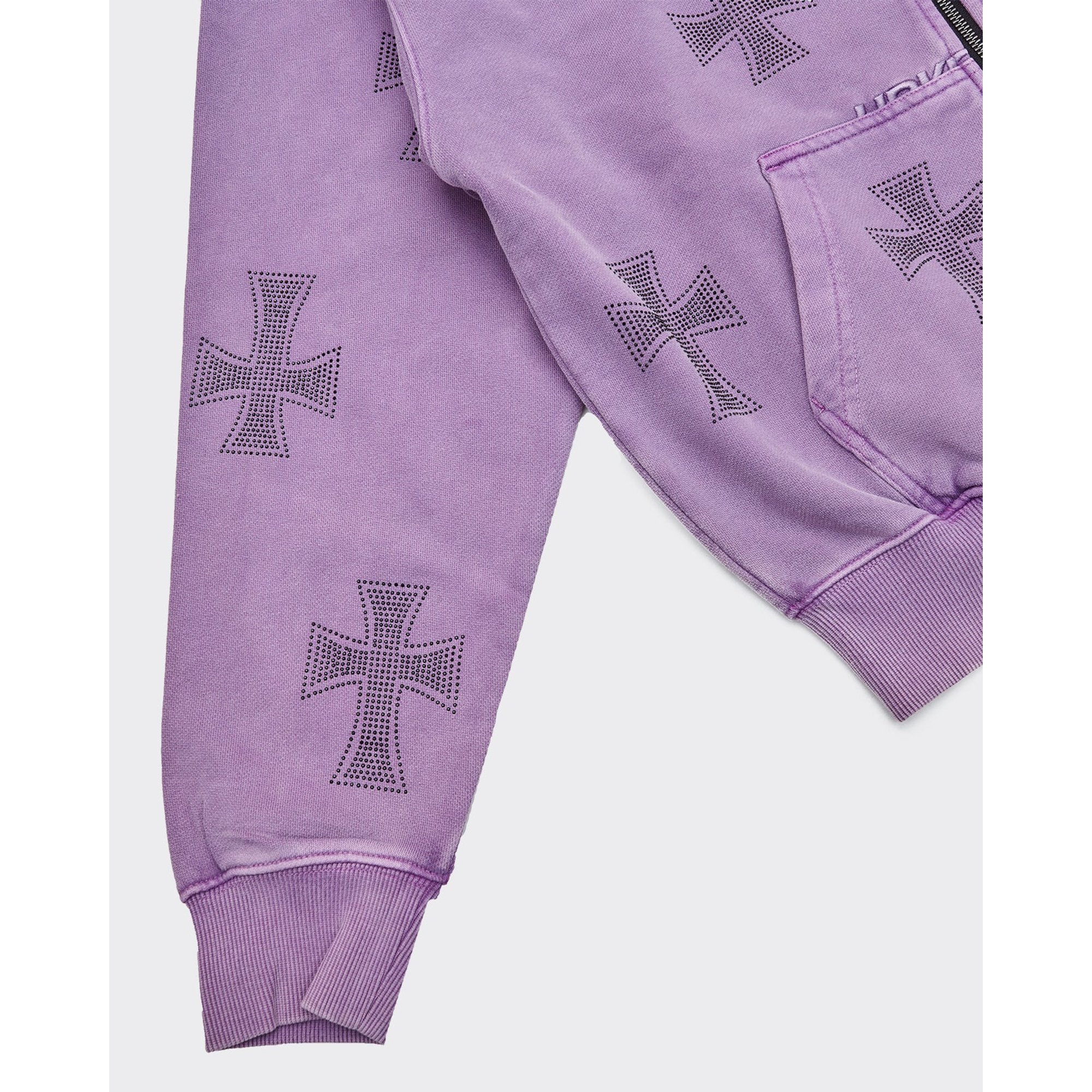 Sweatshirt à Capuche Rhinestone Violet Unknown London vista2