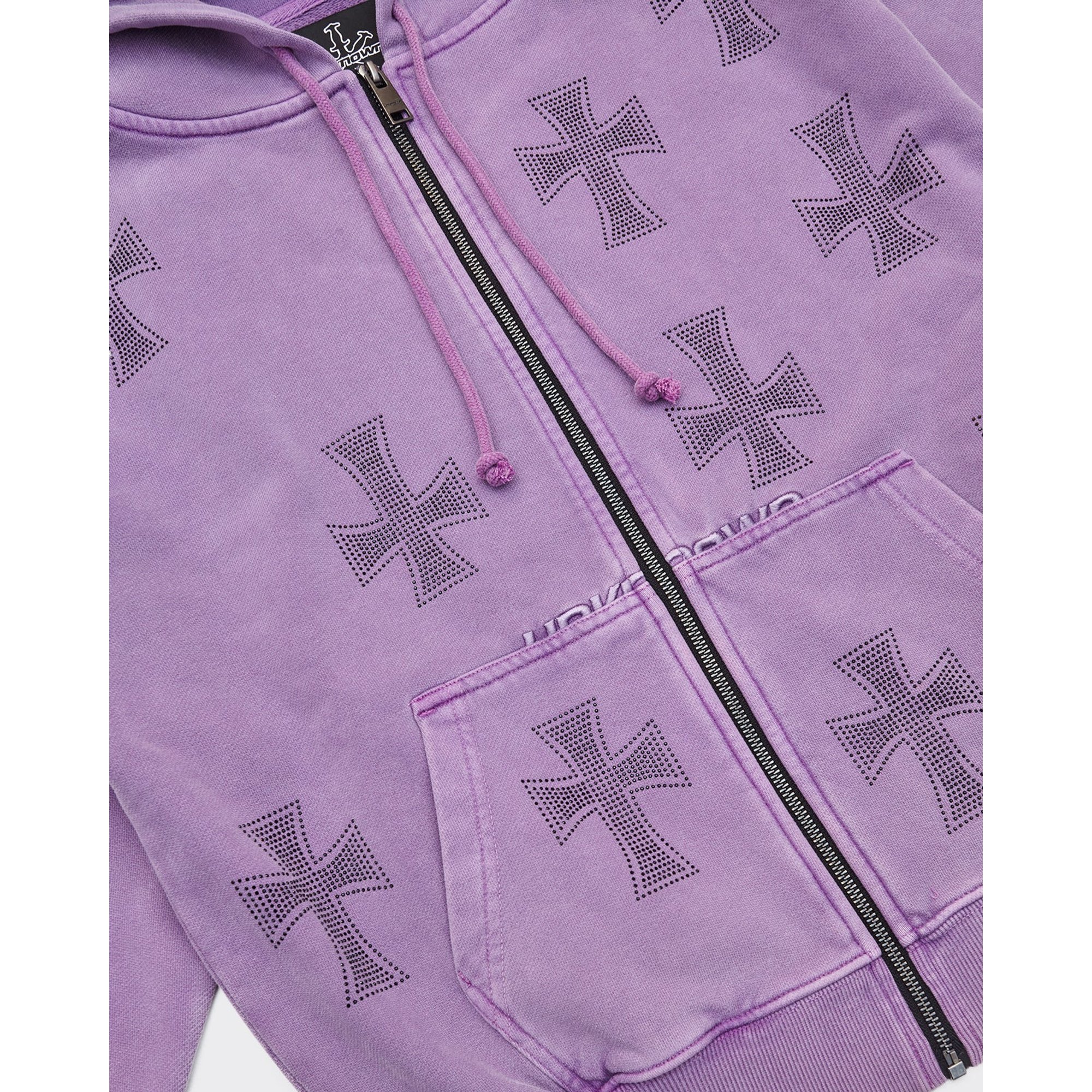 Sweatshirt à Capuche Rhinestone Violet Unknown London vista3