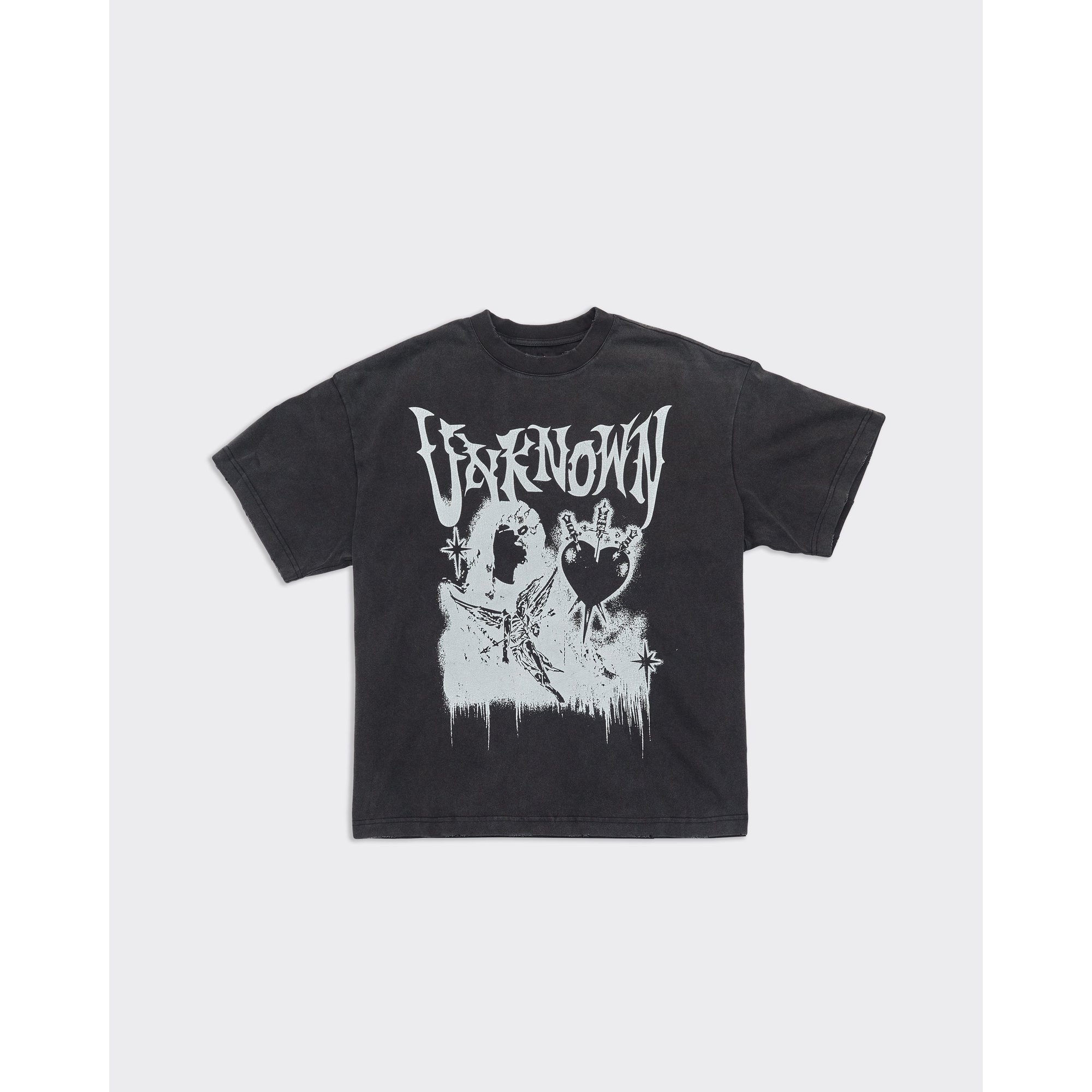 Camiseta Angel Band Washed Nera Unknown London vista0